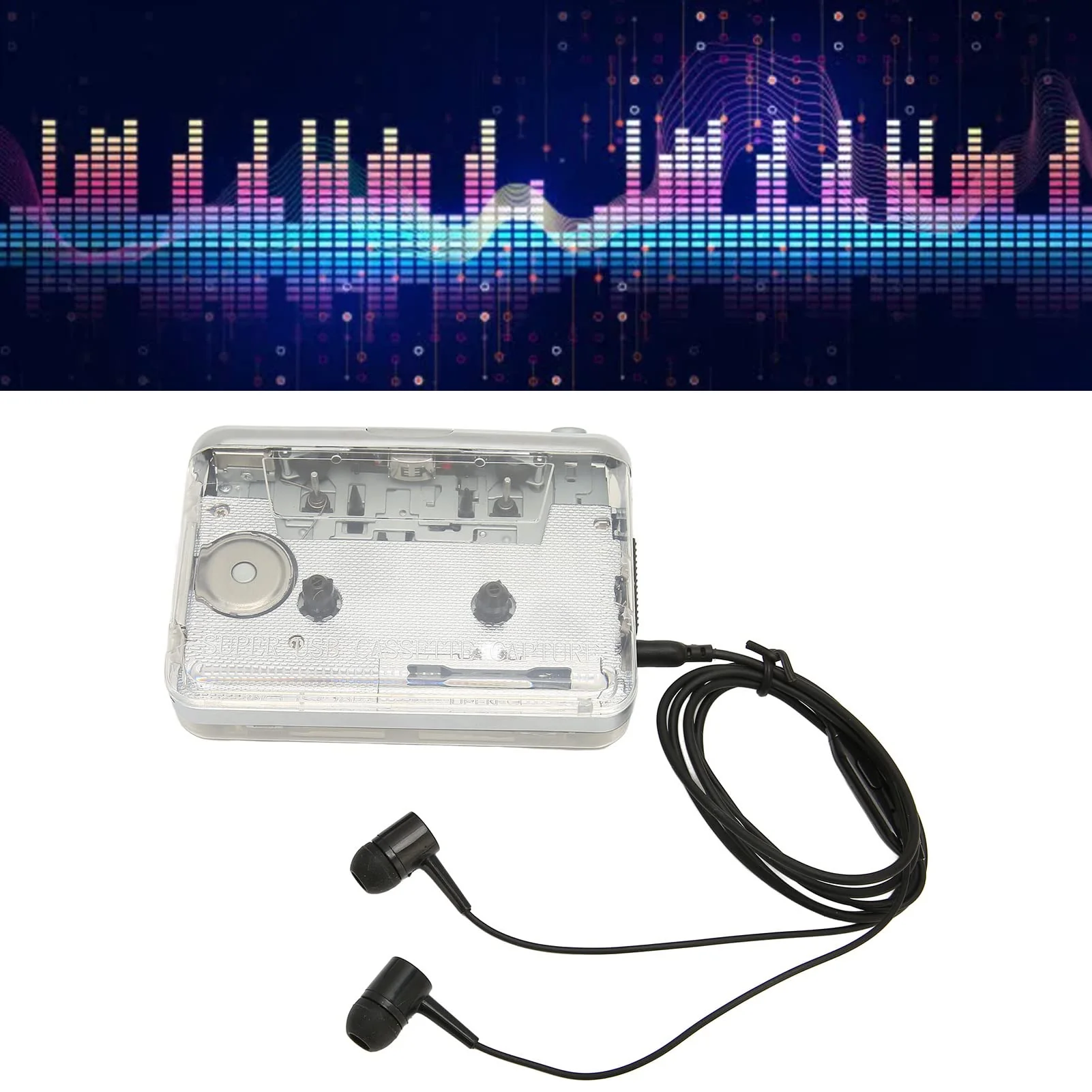 GOWENIC Cassette Player, USB Cassette to MP3 Converter Portable Walkman Cassette Music Player Tape to MP3 Player, with 3.5mm Headphone Jack, Compatible for OS X PC - Image 6
