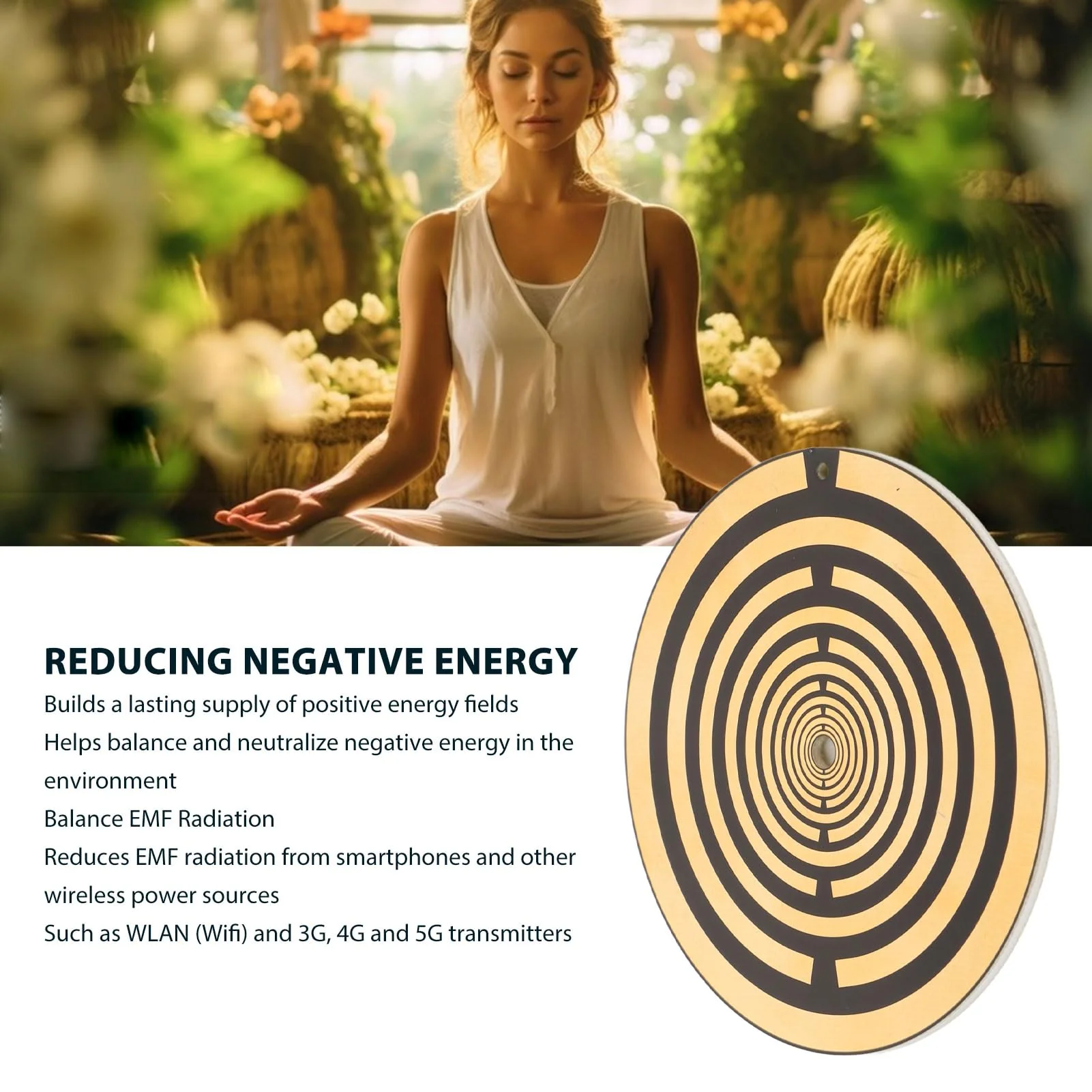 GOWENIC Polarizing Energy Disc, Reduces Negative Energy, EMF Radiation, Balances Energy Disc with Easy Operation, for Meditation, 3" - Image 2
