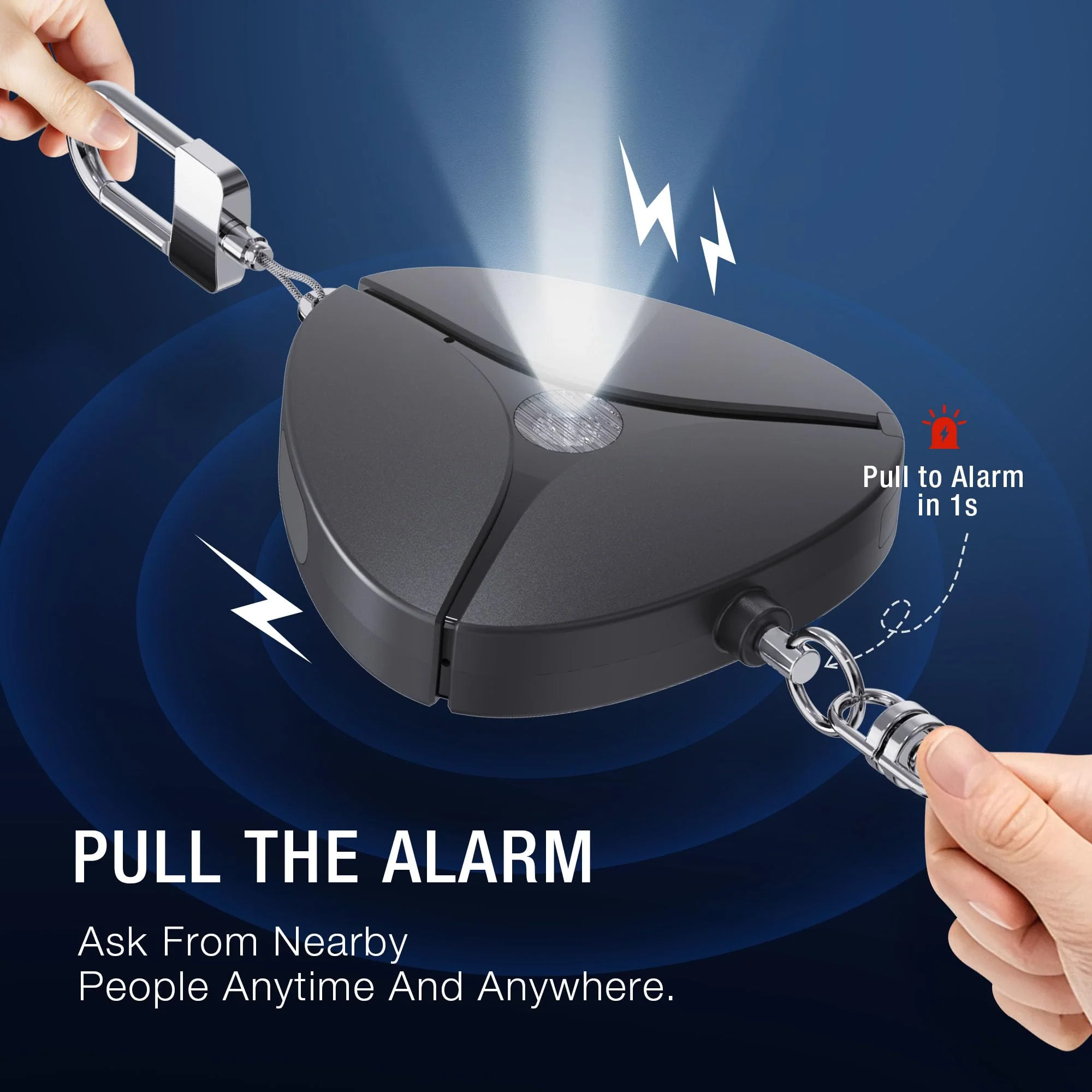 GPS Tracker Detector & Signal Detector – Portable Hidden Camera Detector and Tracker Detector with Alarm & Flashlight, Travel Security Keychain for Women Black - Image 4