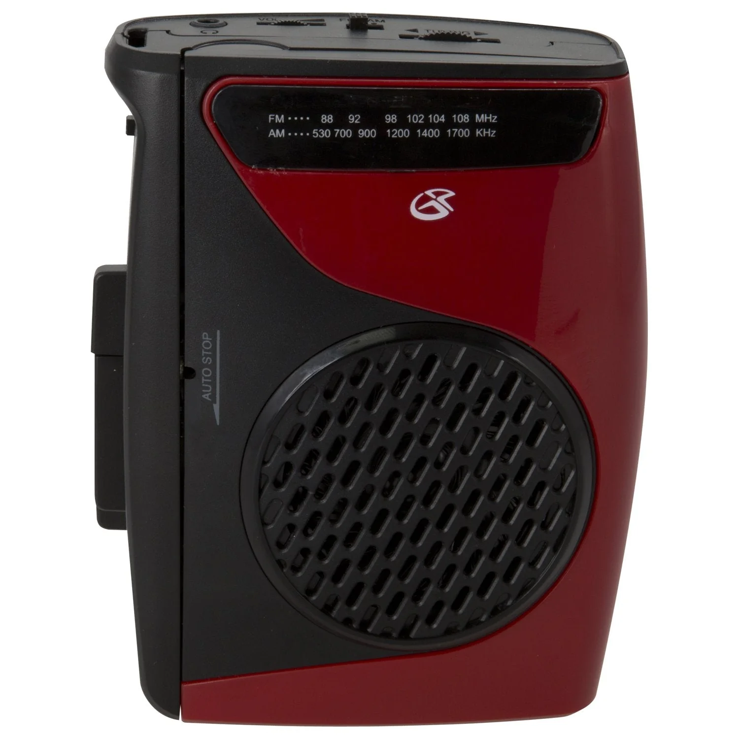 GPX Portable Cassette Player, 3.54 x 1.57 x 4.72 Inches, Requires 2 AA Batteries - Not Included, Red/Black (CAS337B) Black/Red - Image 2