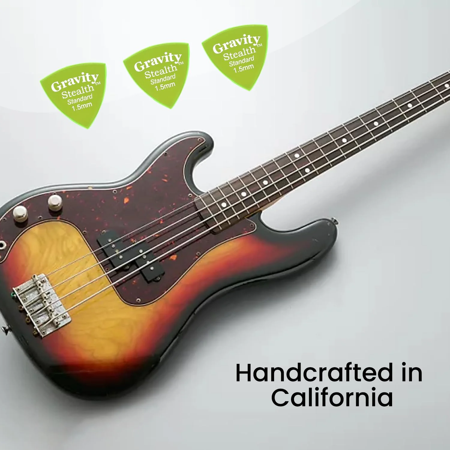 Gravity Picks Acrylic Guitar Picks - Polished, Sharper & Stronger Bevels for Brighter Sound & Tighter Grip - 1.5mm Stealth Design & Standard Thickness - Handcrafted in California (5 Pack) - Image 8