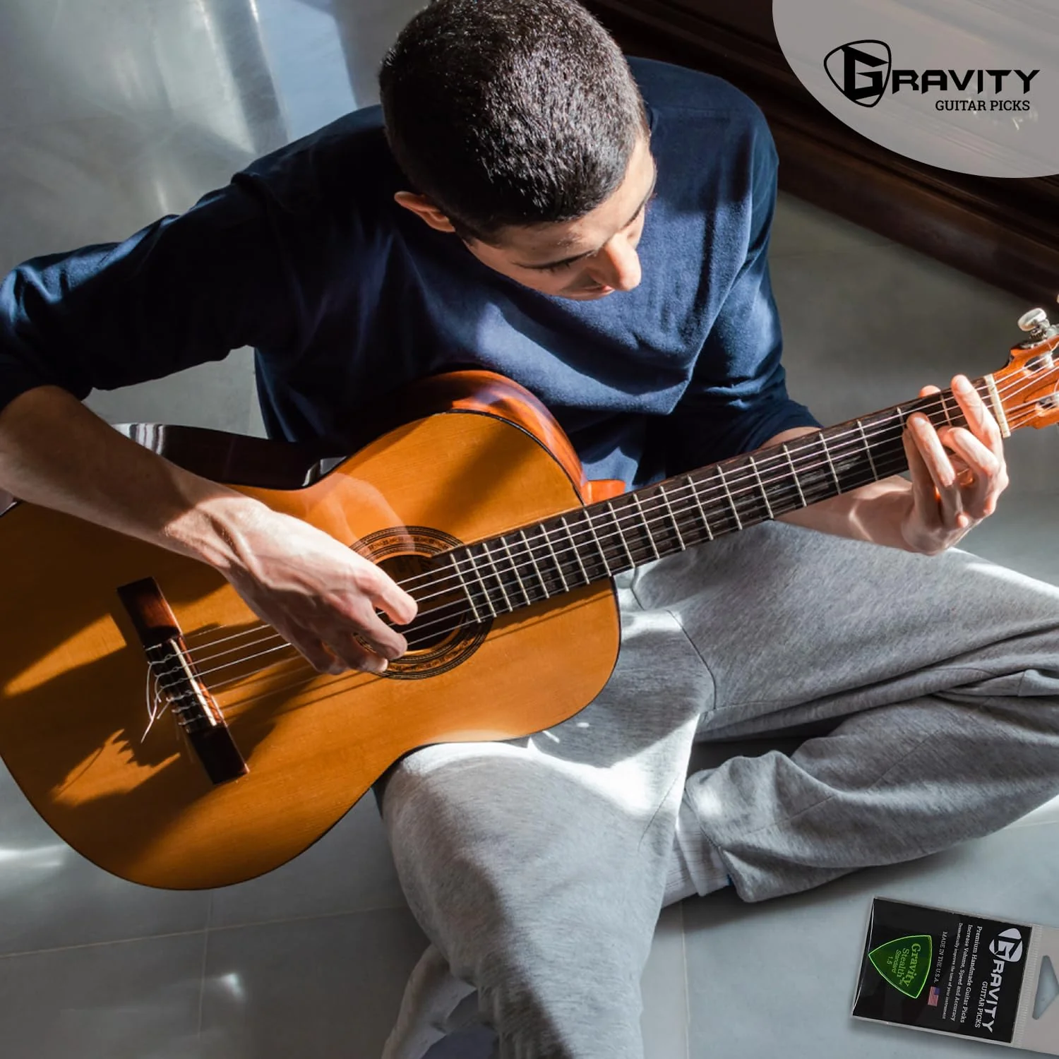 Gravity Picks Acrylic Guitar Picks - Polished, Sharper & Stronger Bevels for Brighter Sound & Tighter Grip - 1.5mm Stealth Design & Standard Thickness - Handcrafted in California (5 Pack) - Image 9