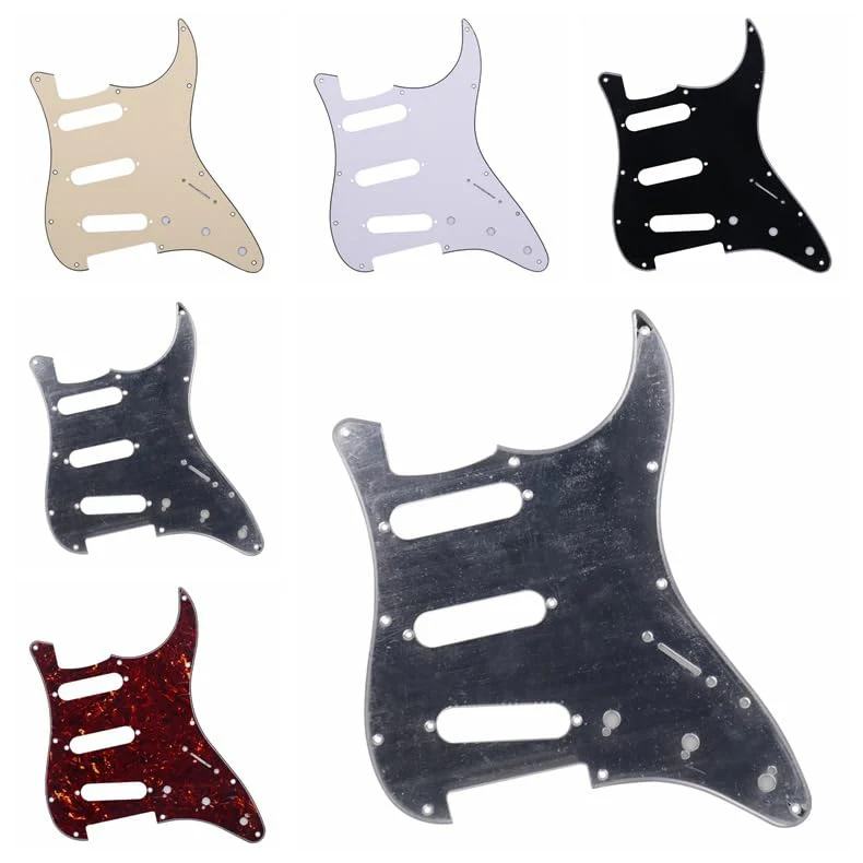 Green White Shell SSS 11 Holes Strat Electric Guitar Pickguard Scratch Plate For USA/Mexico Stratocaster Modern Style Guitar Parts Green White Shell - Image 3