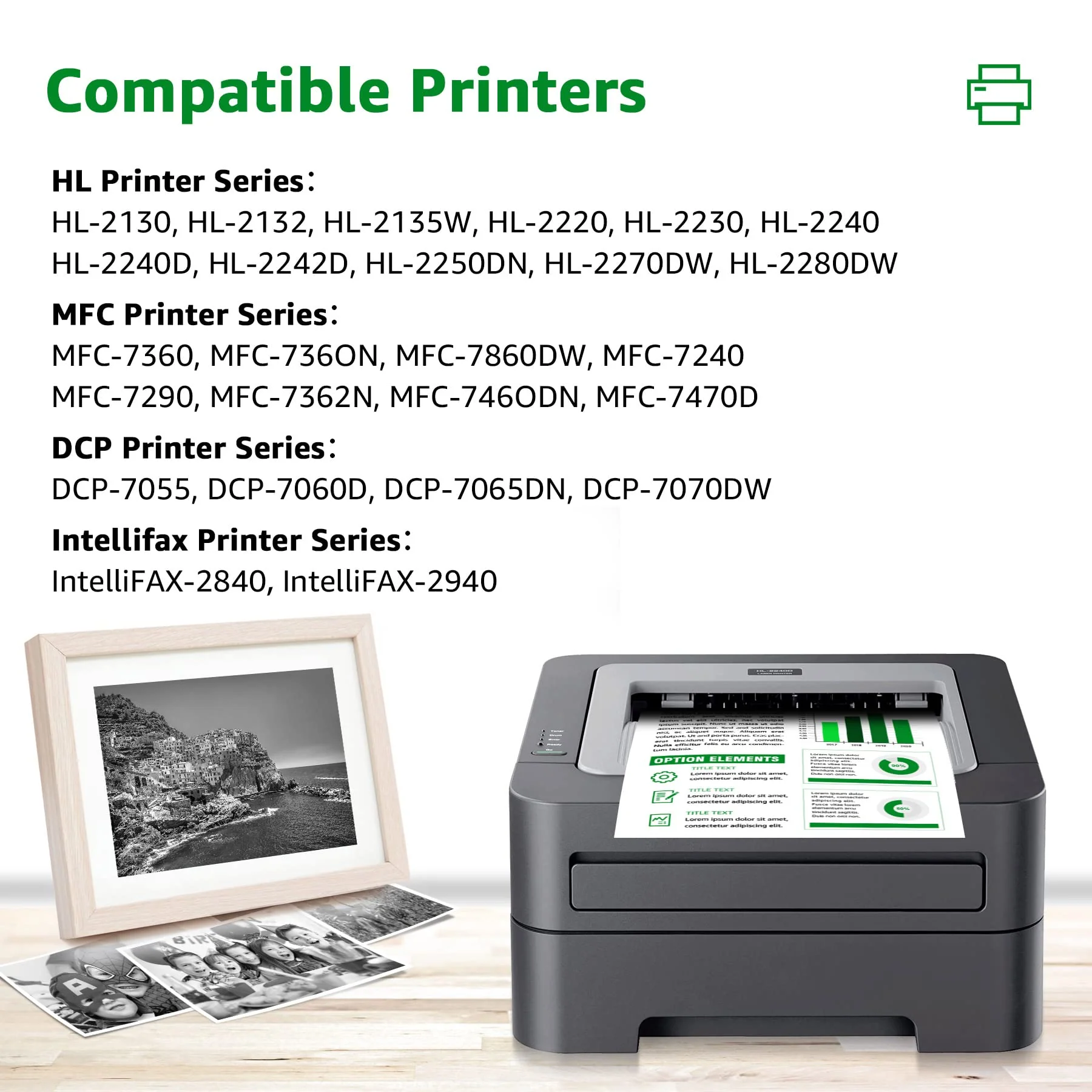 GREENSKY Compatible Drum-Unit Replacement for Brother DR420 DR 420 for Brother HL-2270DW HL-2280DW HL-2230 HL-2240 MFC-7360N MFC-7860DW DCP-7065DN Intellifax 2840 2940 (1 Drum-Unit) - Image 3