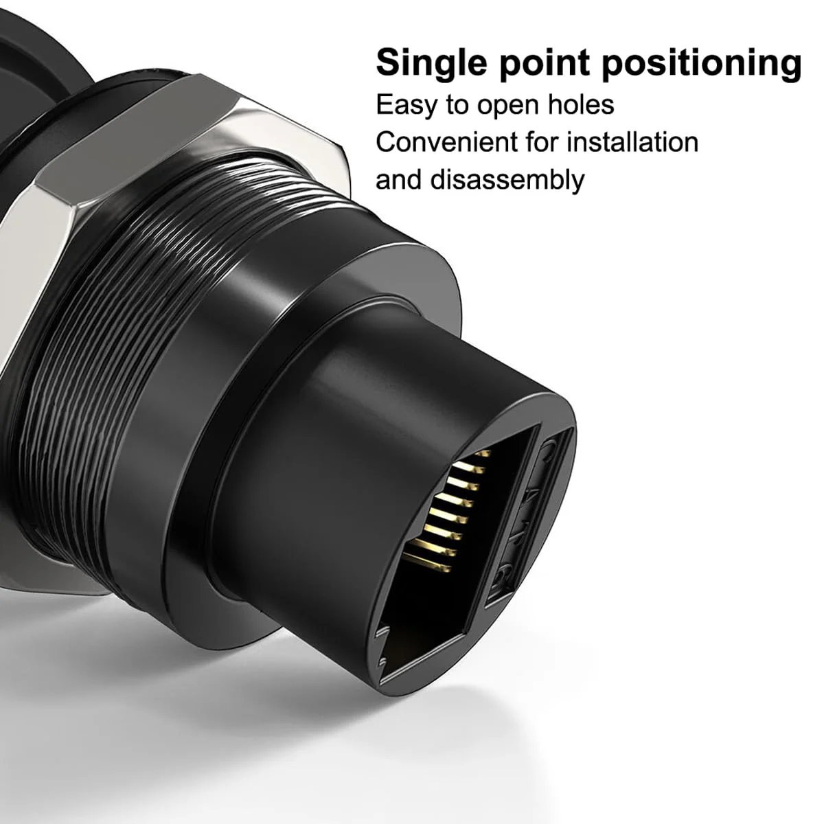Greluma 1 Piece Panel Mounting RJ45 Cat5/5e/6 8P8C Coupler, Ethernet LAN RJ45 Female to Female Coupling Plug Adapter with Waterproof Dust Cap - Image 3