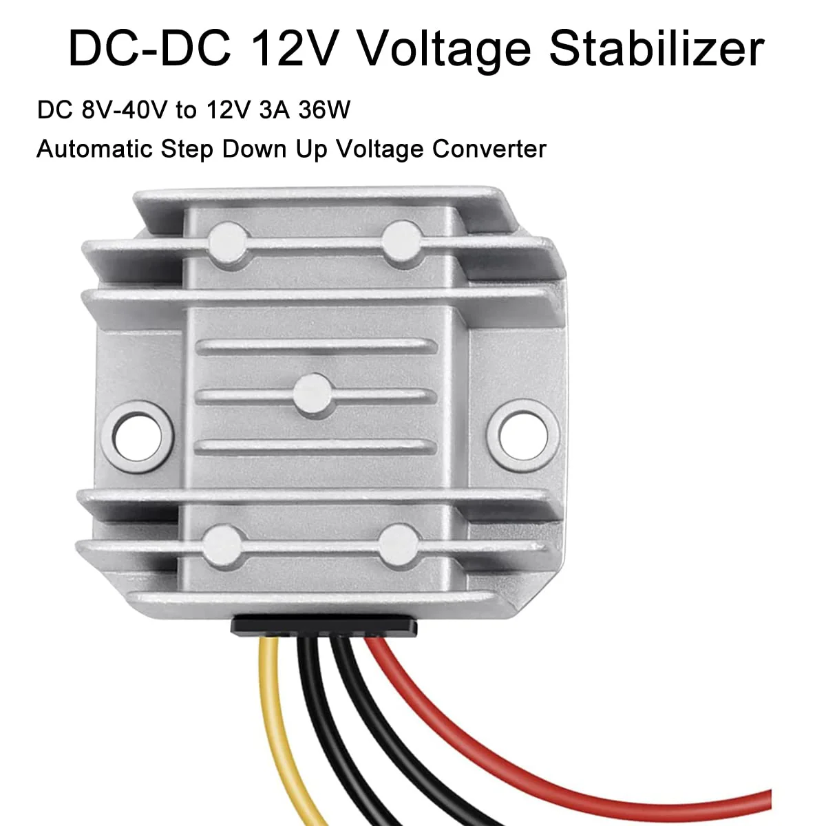 Greluma 1 x Waterproof DC-DC 12V Voltage Stabiliser DC 8V-40V to 12V 3A 36W Automatic Step-Down Voltage Regulator Power Converter - Image 2