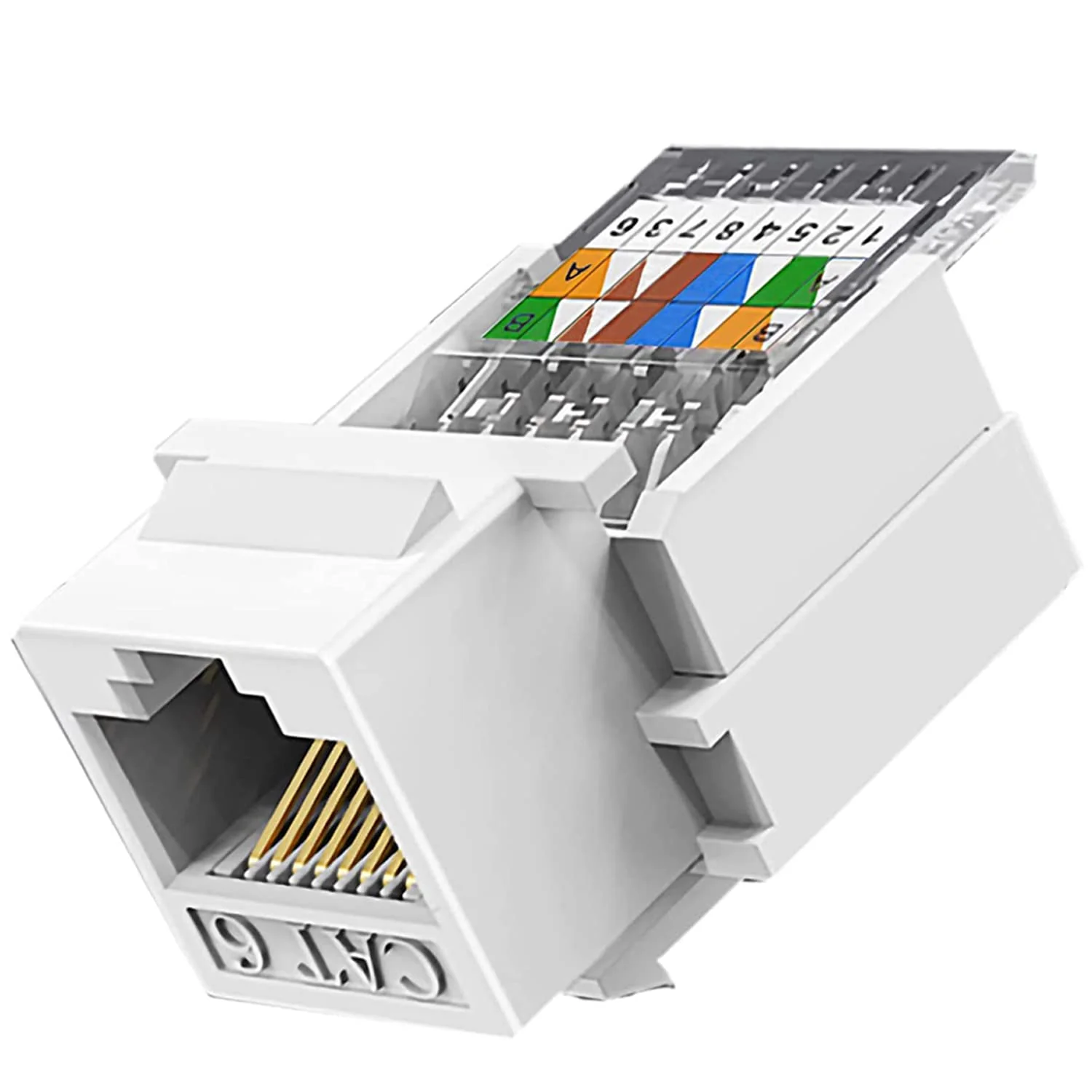 Greluma 10 x RJ45 Cat5e/Cat6 Keystone Jack - Tool-free No Punch Down Tool - Ethernet Wall Socket - Cat6 Network Coupler 10 tool-free keystone-1 - Image 2