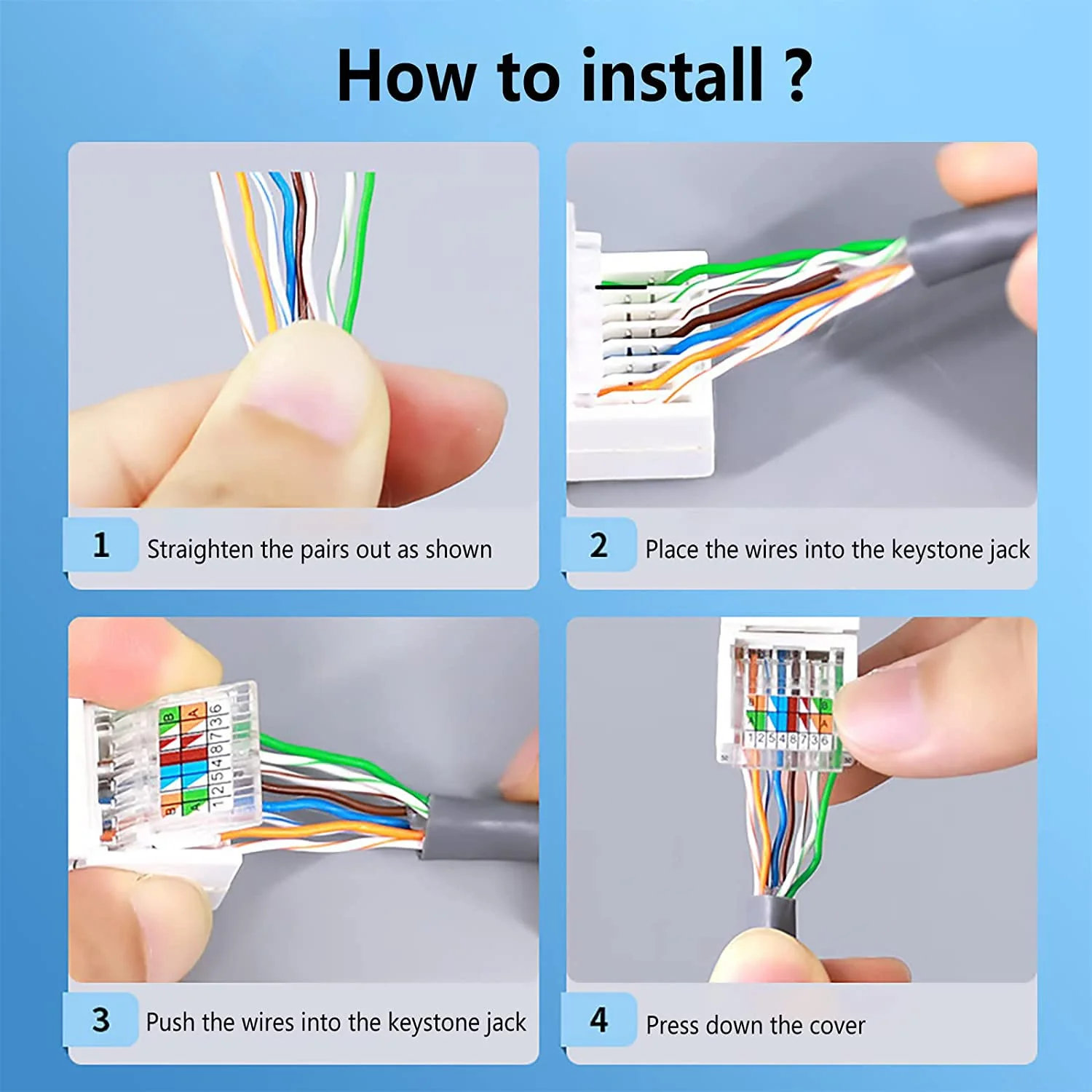 Greluma 10 x RJ45 Cat5e/Cat6 Keystone Jack - Tool-free No Punch Down Tool - Ethernet Wall Socket - Cat6 Network Coupler 10 tool-free keystone-1 - Image 5