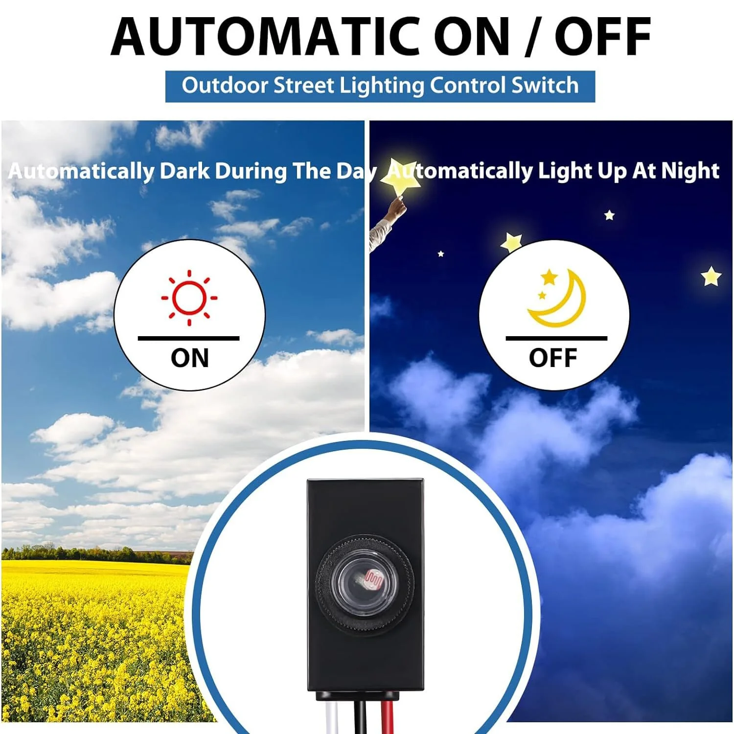 Greluma 2Pcs Dusk to Dawn Sensor Outdoor Lighting 120-277V Photoelectric Switch Photocell Light Sensor for Most Outdoor Lighting Fixtures - Image 4
