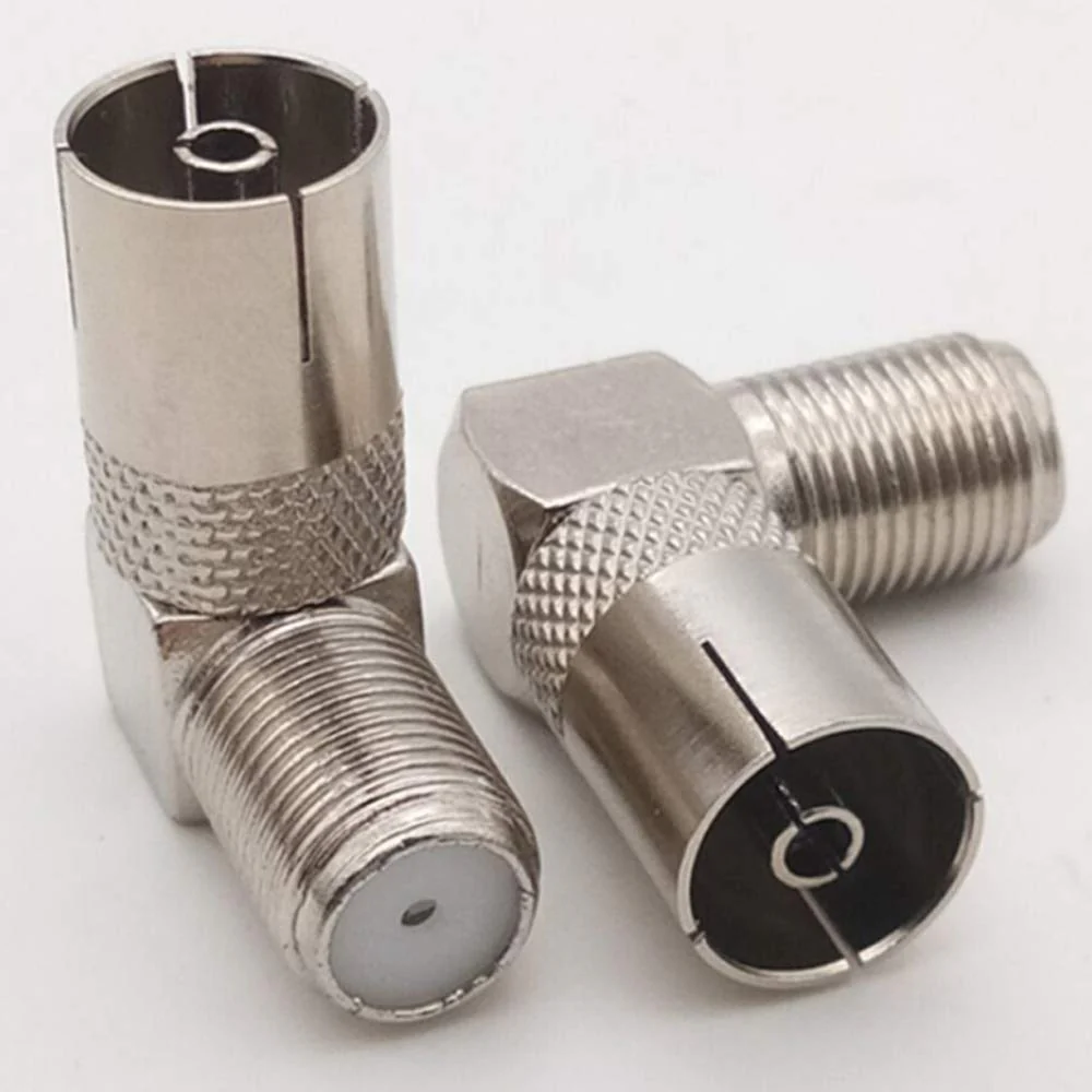 Greluma 4pcs 90 Degree F Type Female to PAL Male/Female Right Angle Satellite Antenna RF Coaxial Adapter F TV Connector Angle-4 - Image 5
