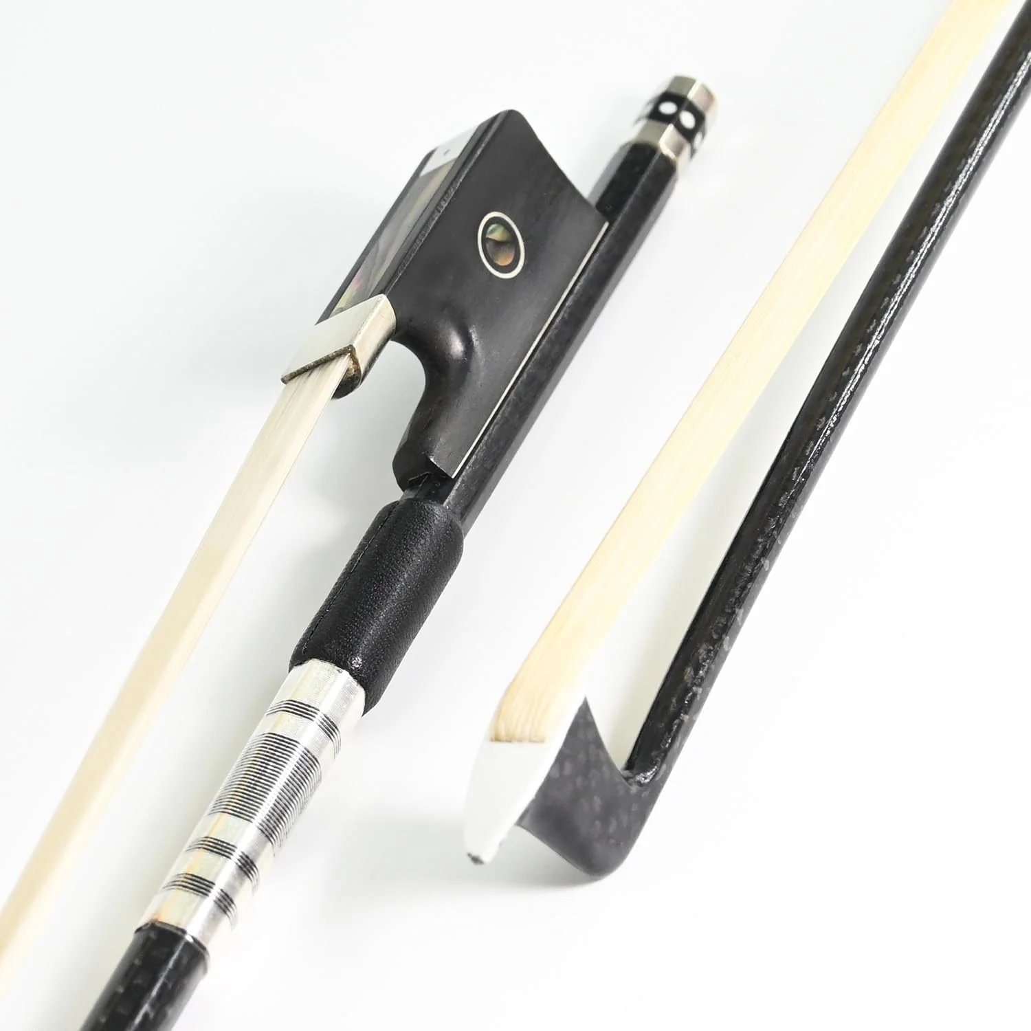 Grid Carbon Fiber Viola Bow Full 4/4 Size for Professional Player Parisian Eyes Ebony Frog Well Balanced Light Weight Natural Horse Hair Great Bounce Warm Sweet Tone - Image 5