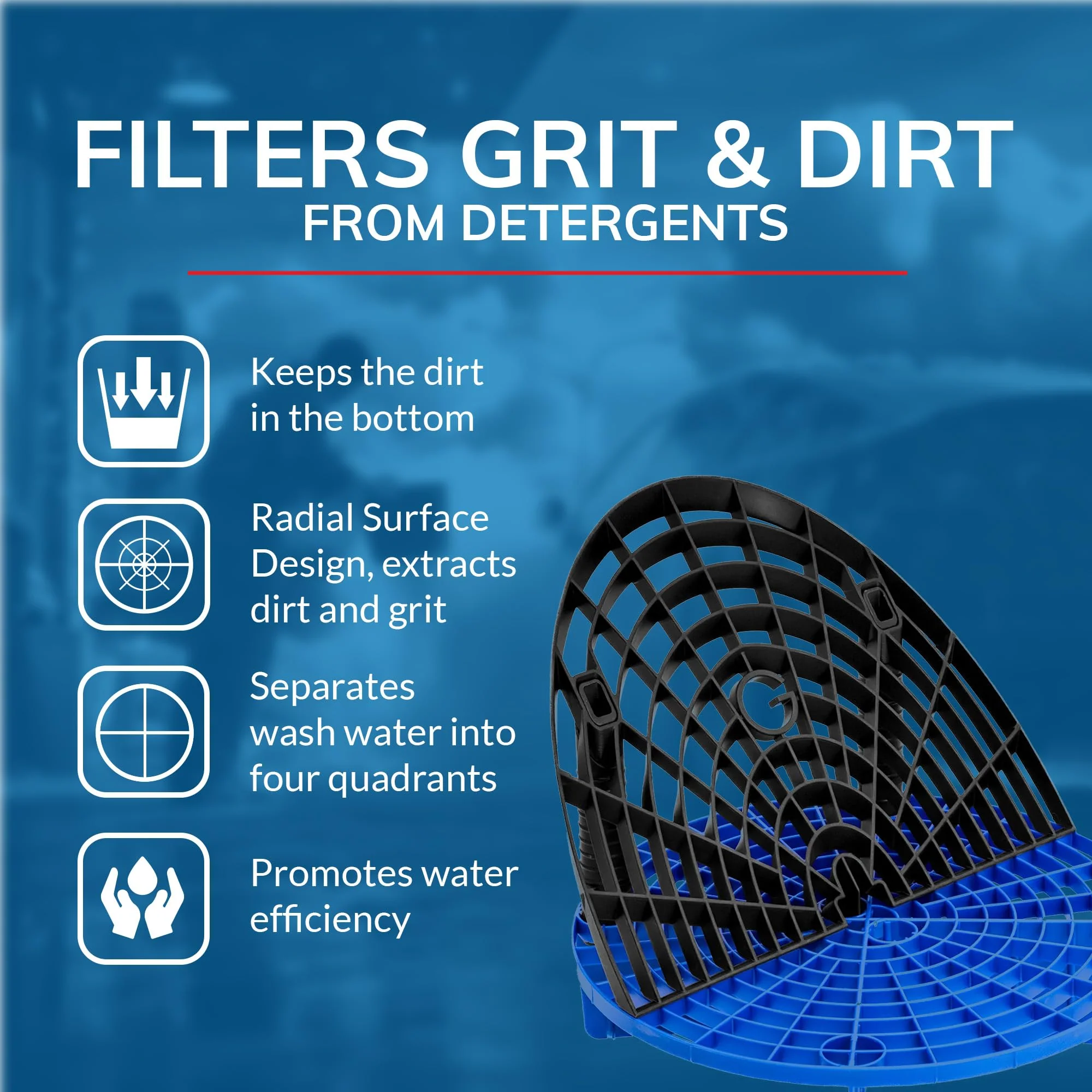Grit Guard Washboard Bucket Insert, Removes Dirt from Wash Mitt for Car Detailing, Attaches to Grit Guard Insert, Fits Most 3-6 Gallon Car Wash Buckets - Black - Image 6