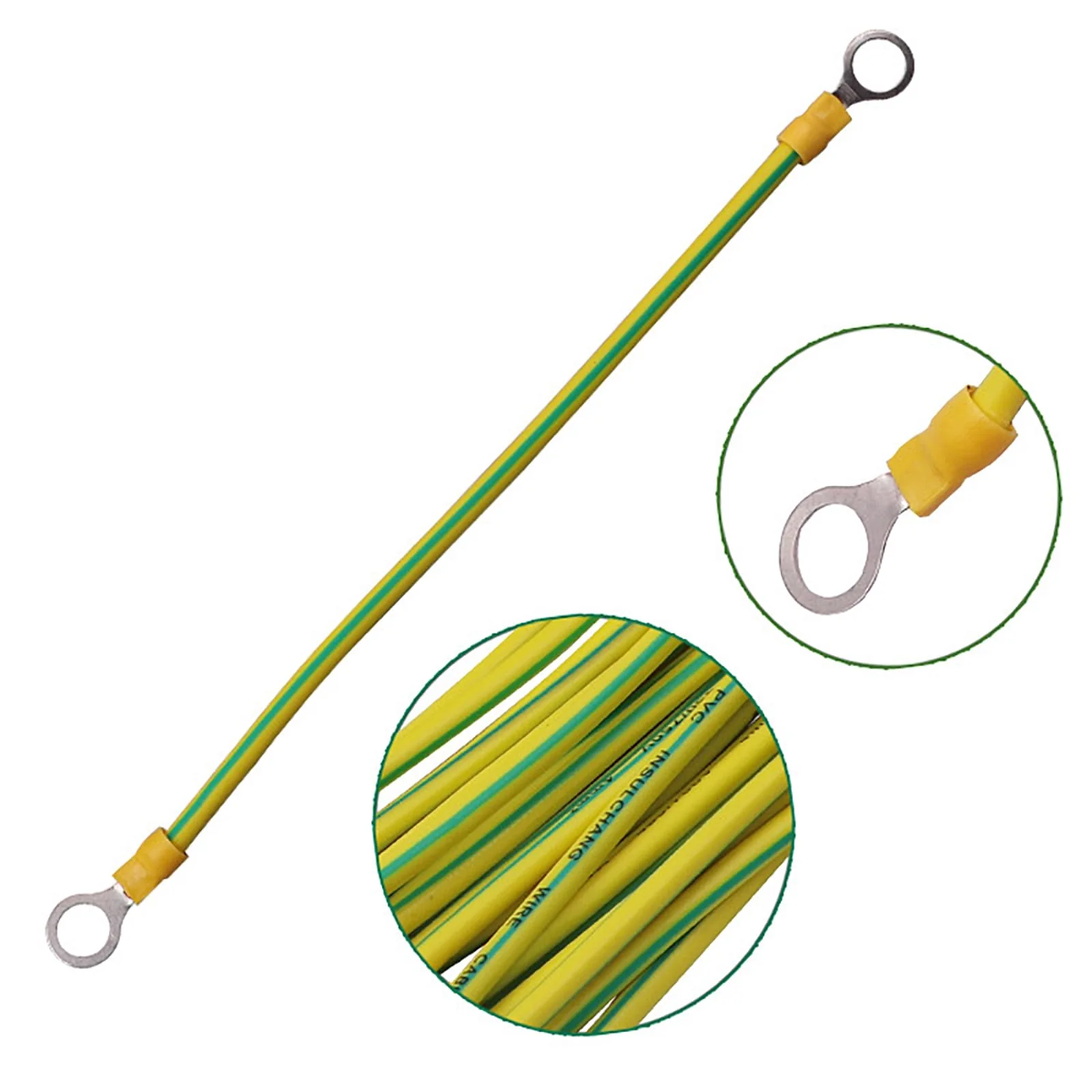 Grounding Cable Pack of 10 - 6 mm2 Cable (Size 30 cm), with Ring Cable Lug Eyelet Insulated for Network Cabinet Server Cabinet M6 M6*6mm2*30cm - Image 3