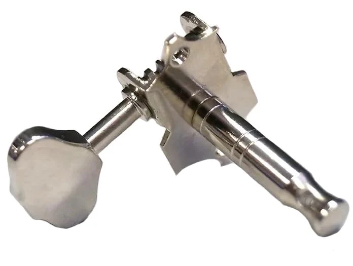 Grover V97N STA-TITE 14:1 Open Gear Guitar Tuners Vintage Style Nickel Tuning Machines 3+3 with Butter Bean Button For Solid (Vertical) Headstock with Tonebird Dunlop Polish Cloth Bundle - Image 5