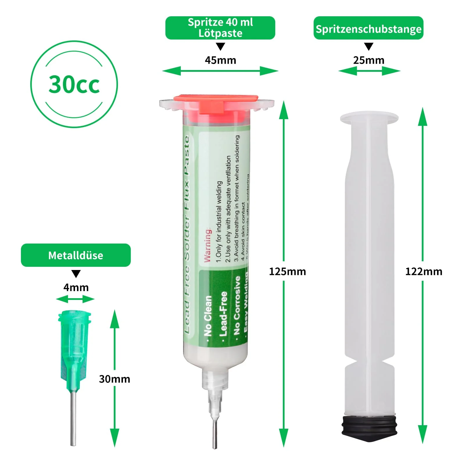 Gruiqrd Flux Soldering, 40 ml Lead-Free Syringe Solder Flux Paste, No Clean Rosin Soldering Paste Flux for BGA LED PCB SMD Electronics Soldering - Image 6