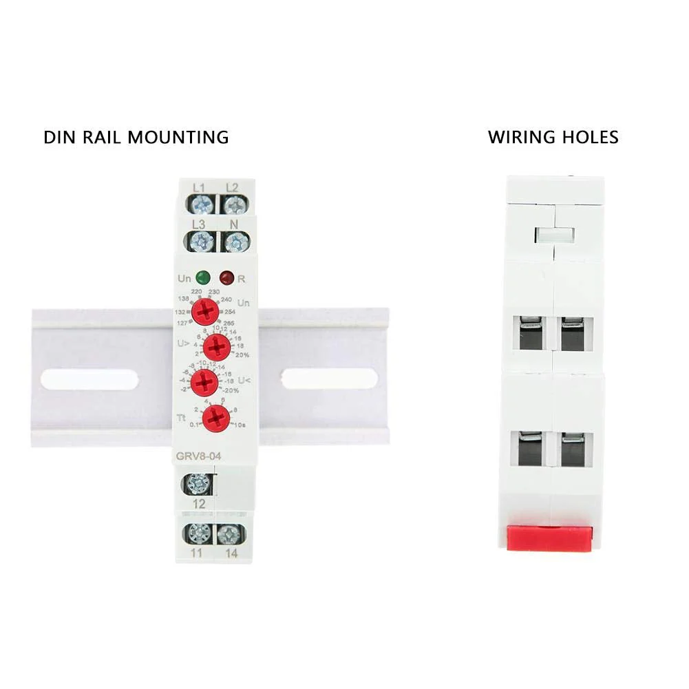 GRV8-04 M265 Voltage Relay 3-Phase Voltage Monitoring Relay Phase Sequence Phase Failure Protection - Image 3