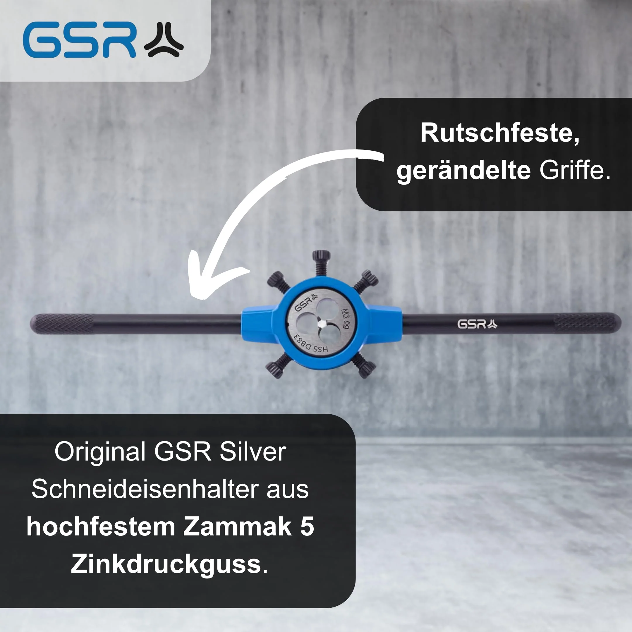 GSR Professional die set, 8 pieces, M3-M12, HSS-G thread cutter for external thread, diameter 25 x 9 mm, with die holder, in metal case, for steel, metal, craft and industry - Image 3
