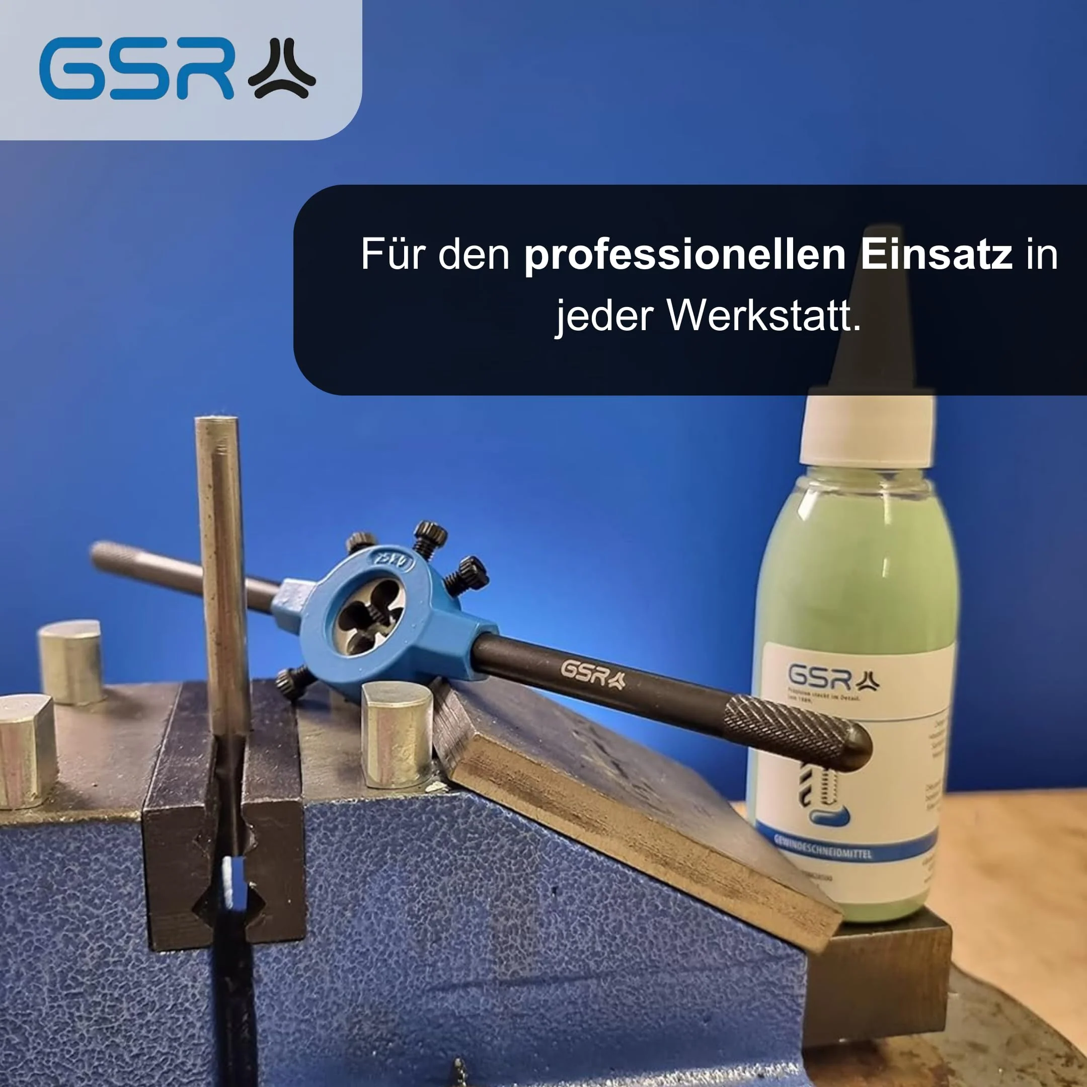 GSR Professional die set, 8 pieces, M3-M12, HSS-G thread cutter for external thread, diameter 25 x 9 mm, with die holder, in metal case, for steel, metal, craft and industry - Image 5
