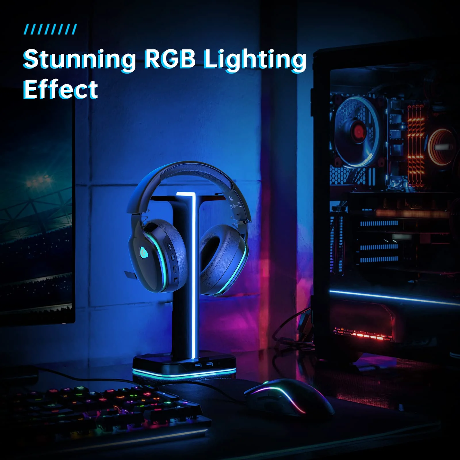 Gtheos 2.4GHz Wireless Gaming Headset for PC, PS4, PS5, Mac, Nintendo Switch, Bluetooth 5.2 Gaming Headphones with Noise Canceling Microphone, Stereo Sound, ONLY 3.5mm Wired Mode for Xbox Series-Black Black - Image 7