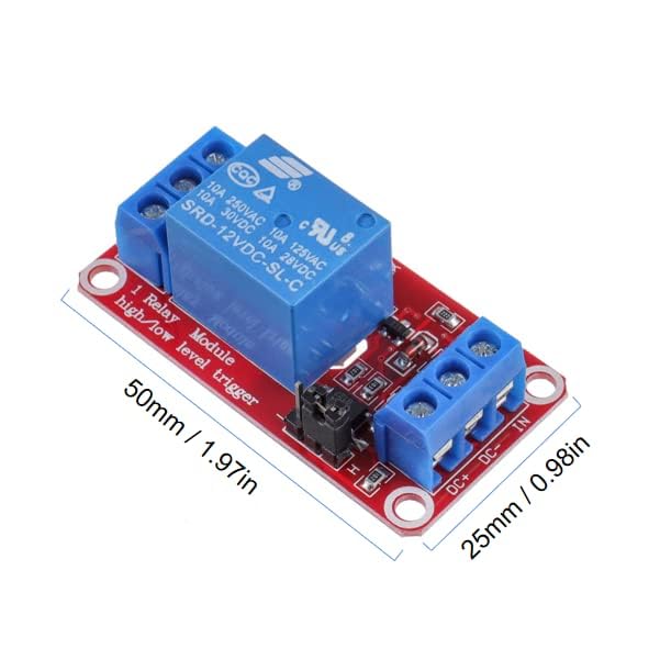 GTIWUNG One Channel Relay Module 12 V, 1 Channel Relay Board with Optocoupler Isolation, High Level Trigger Relay Module, Low Level Trigger Expansion Board, Relay Switch Module for Arduino Pack of 10 1 channel 12 V, red - Image 3