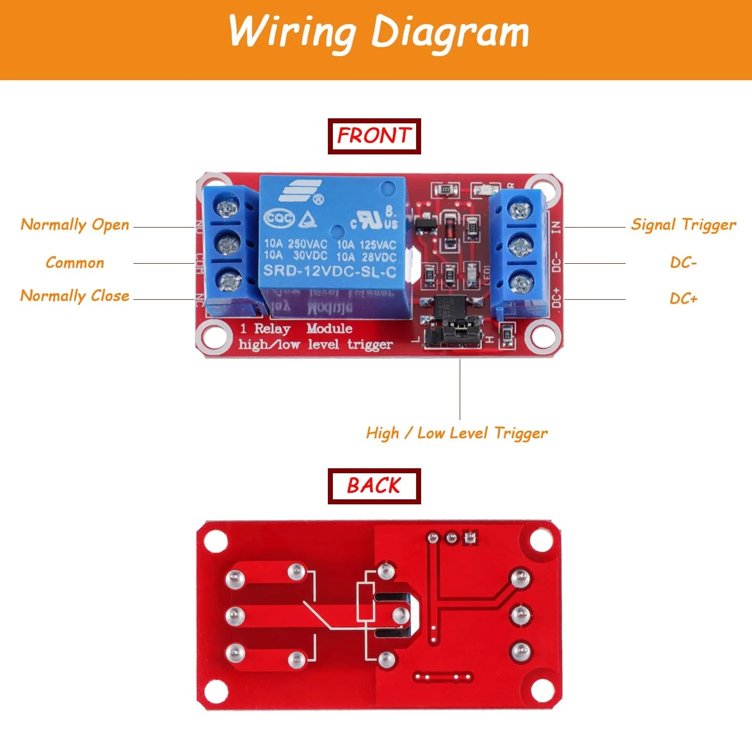 GTIWUNG One Channel Relay Module 12 V, 1 Channel Relay Board with Optocoupler Isolation, High Level Trigger Relay Module, Low Level Trigger Expansion Board, Relay Switch Module for Arduino Pack of 10 1 channel 12 V, red - Image 4