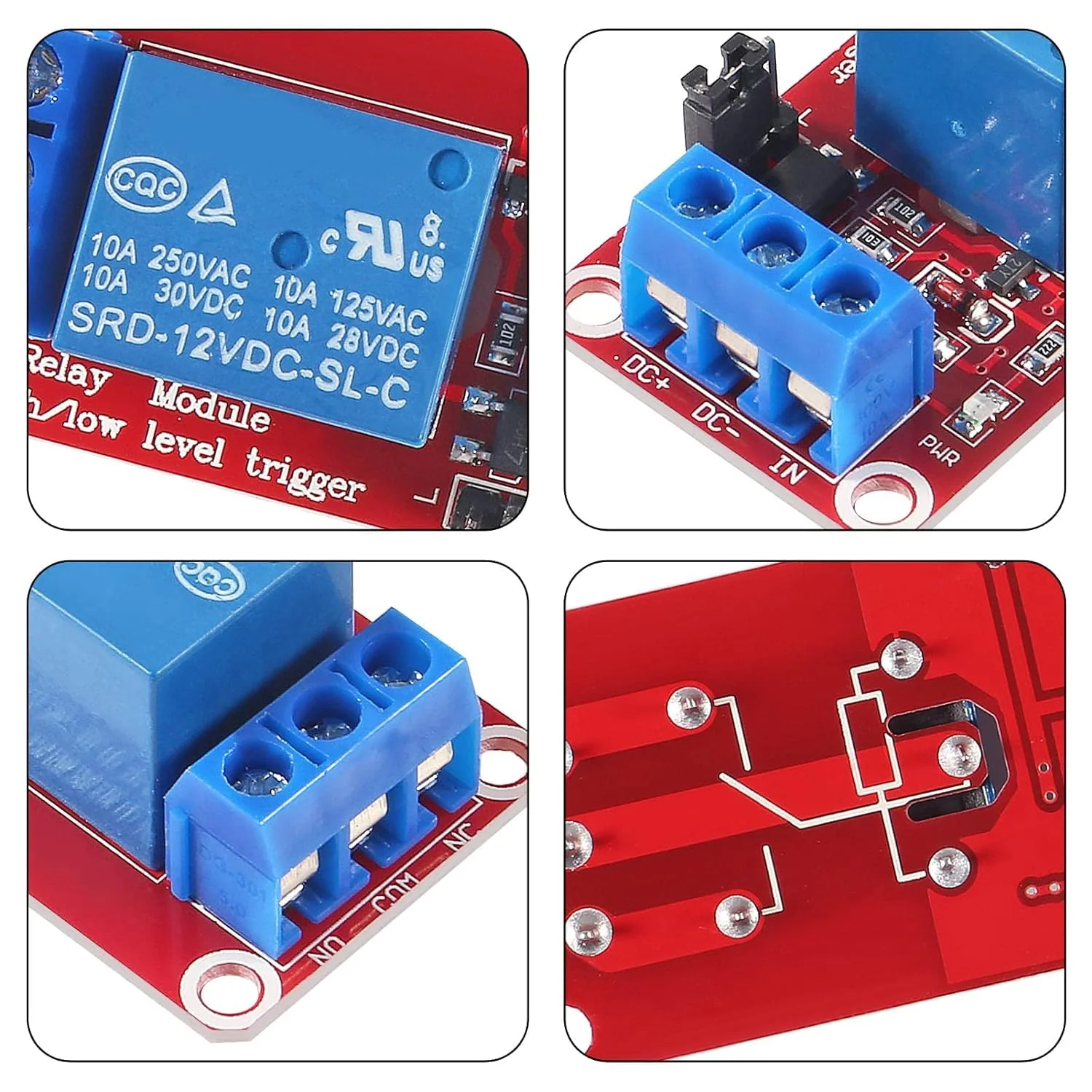 GTIWUNG One Channel Relay Module 12 V, 1 Channel Relay Board with Optocoupler Isolation, High Level Trigger Relay Module, Low Level Trigger Expansion Board, Relay Switch Module for Arduino Pack of 10 1 channel 12 V, red - Image 6