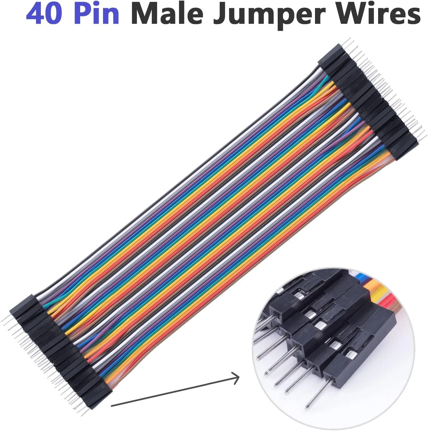 GTIWUNG Pack of 6 40 Pin Jumper Wire Cable, Breadboard Ribbon Cables, 10 cm & 20 cm Female/Male/Male Jumper Cable, 24AWG Wire Bridges for Arduino and Raspberry Pi Breadboard - Image 3