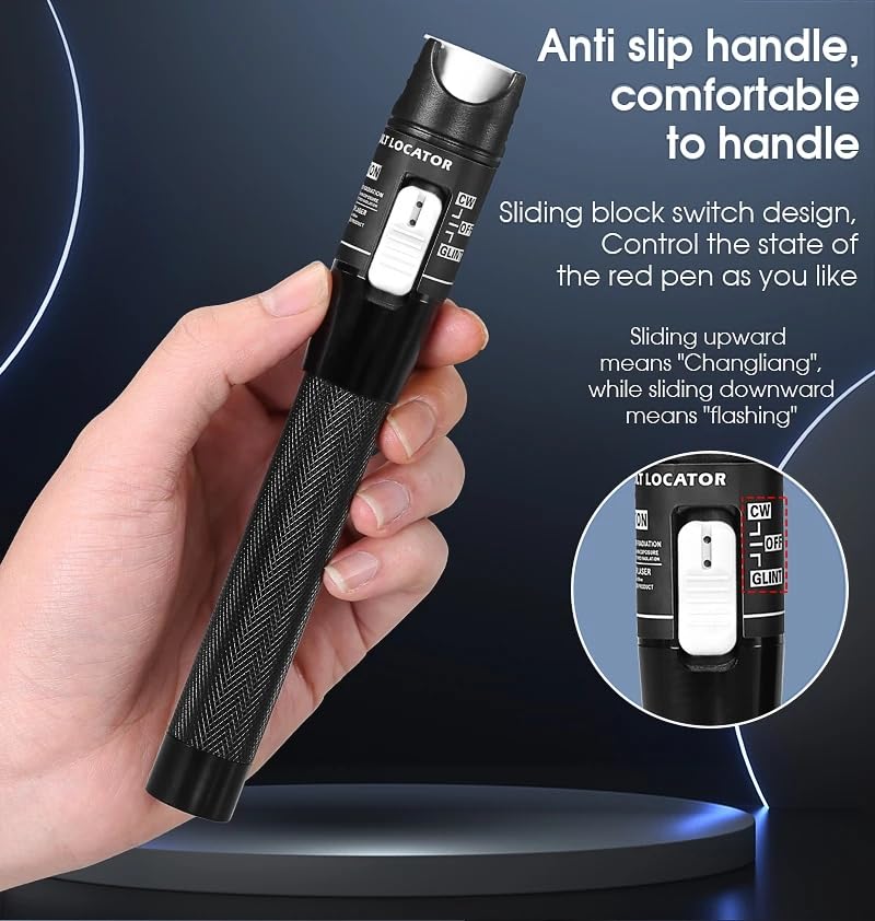 Guakiili 80MW FTTH Fiber Optic Cable Tester, Optical Fiber Error Locator for a Range of 80 Km, Fiber Optic Tester Supports SC/FC/ST 2.5mm Adapter - Image 5