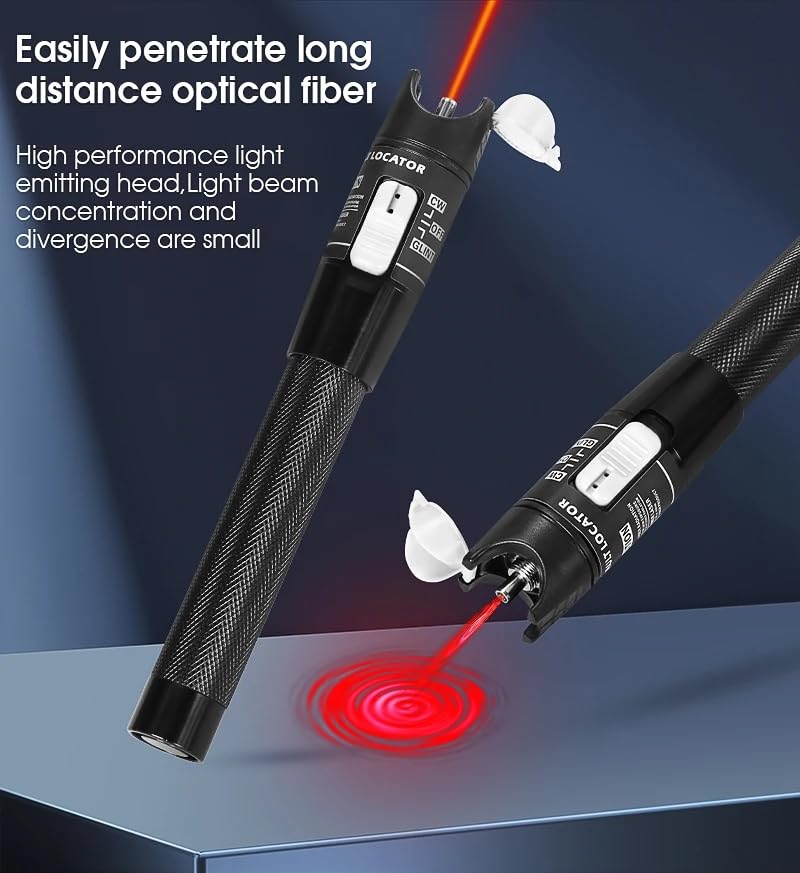 Guakiili 80MW FTTH Fiber Optic Cable Tester, Optical Fiber Error Locator for a Range of 80 Km, Fiber Optic Tester Supports SC/FC/ST 2.5mm Adapter - Image 6