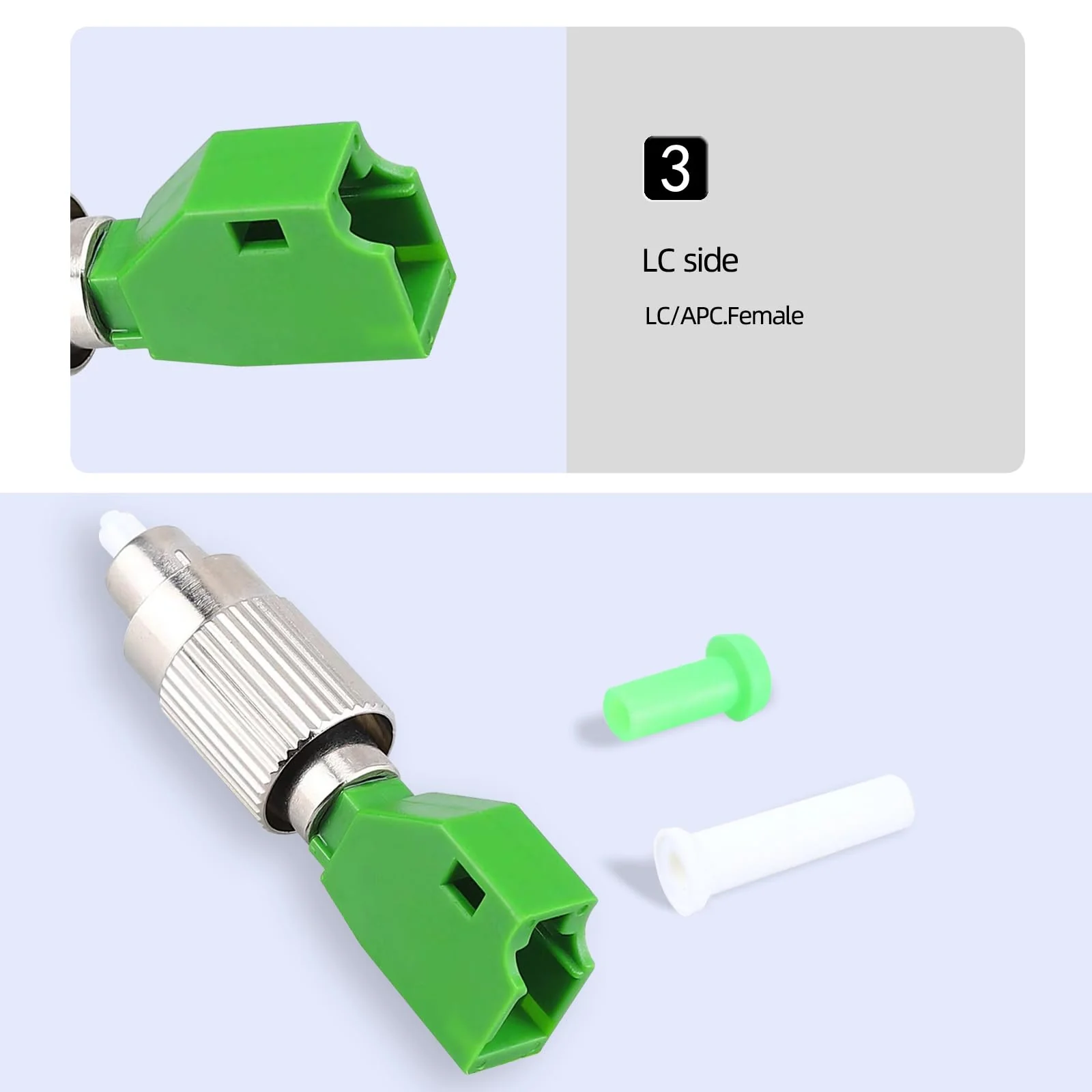 Guakiili FC/APC Male to LC/APC Female Fibre Optic Adapter Singlemode Fibre Hybrid Adapter FC-LC SM 9/125um Connector - Image 5