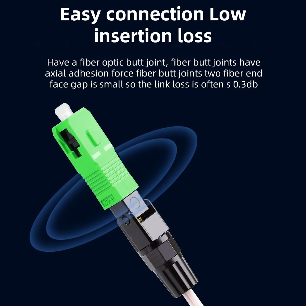 Guakiili Fibre Optic Connector SC-APC Connector Pack of 10, Fibre Optic Cold Splicer SC/APC FTTH Quick Connector with Embedded Leather Wire - Image 3