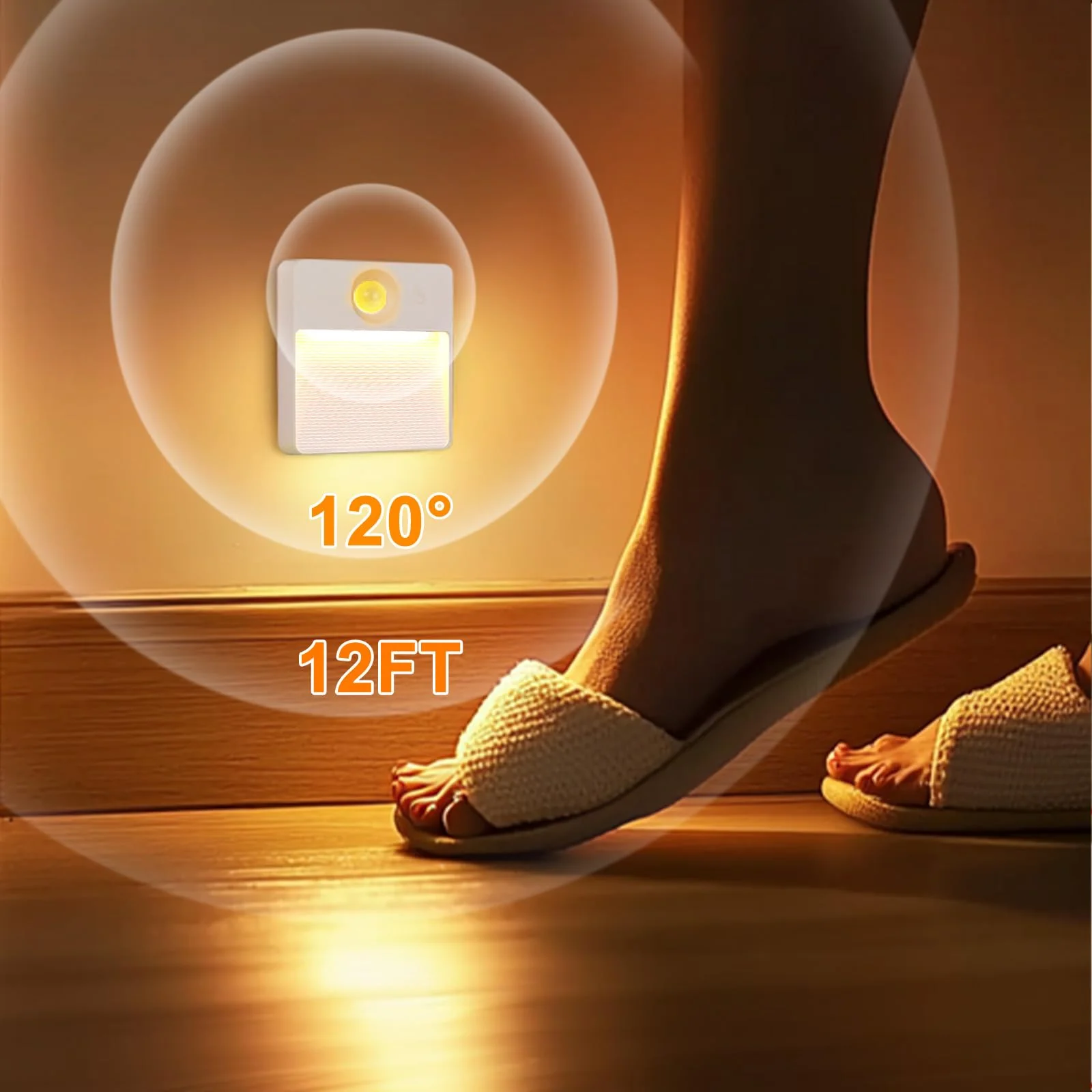 Guankai 8 Pack Rechargeable Motion Sensor Stair Light for Indoor, RGBW Battery Operated Closet Lights, Stick On Night Lamp, Motion Activated Magnetic Lighting Lamps for Step,Cabinet,Hallway,Bathroom White - Image 5