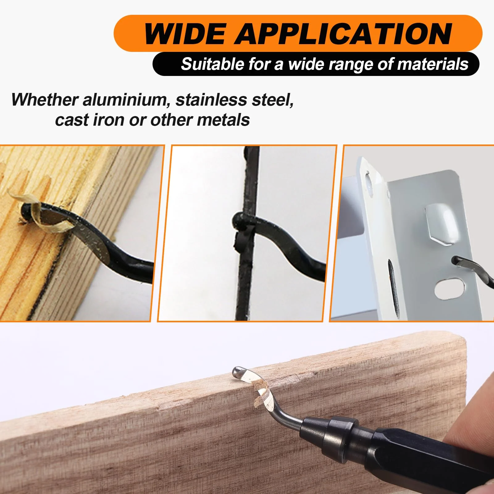 Gueenky Deburring Burr Remover, 360° Rotating Deburring Tool Metal Hand Deburring Tool with 11 Pieces Replacement Blades Deburring Tool for 3D Printer Metal Plastic Aluminium Stainless Steel - Image 5