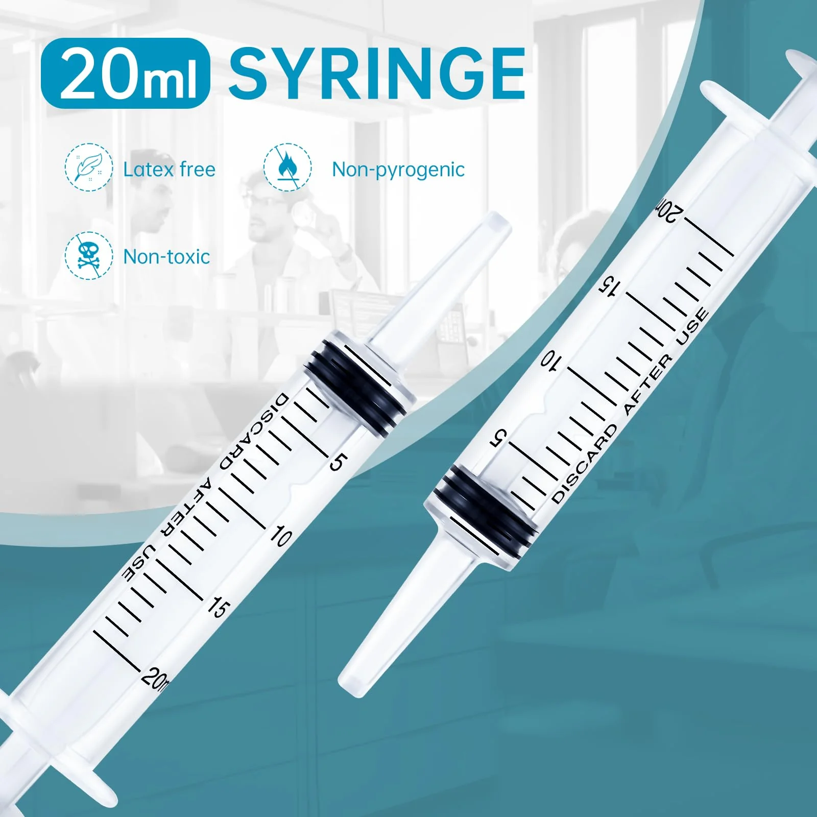 Gufastoe Pack of 30 20 ml Syringes with Protective Caps for Small Pet Feeding Industrial Precision Application Pack of 30 - 20 ml - Image 2