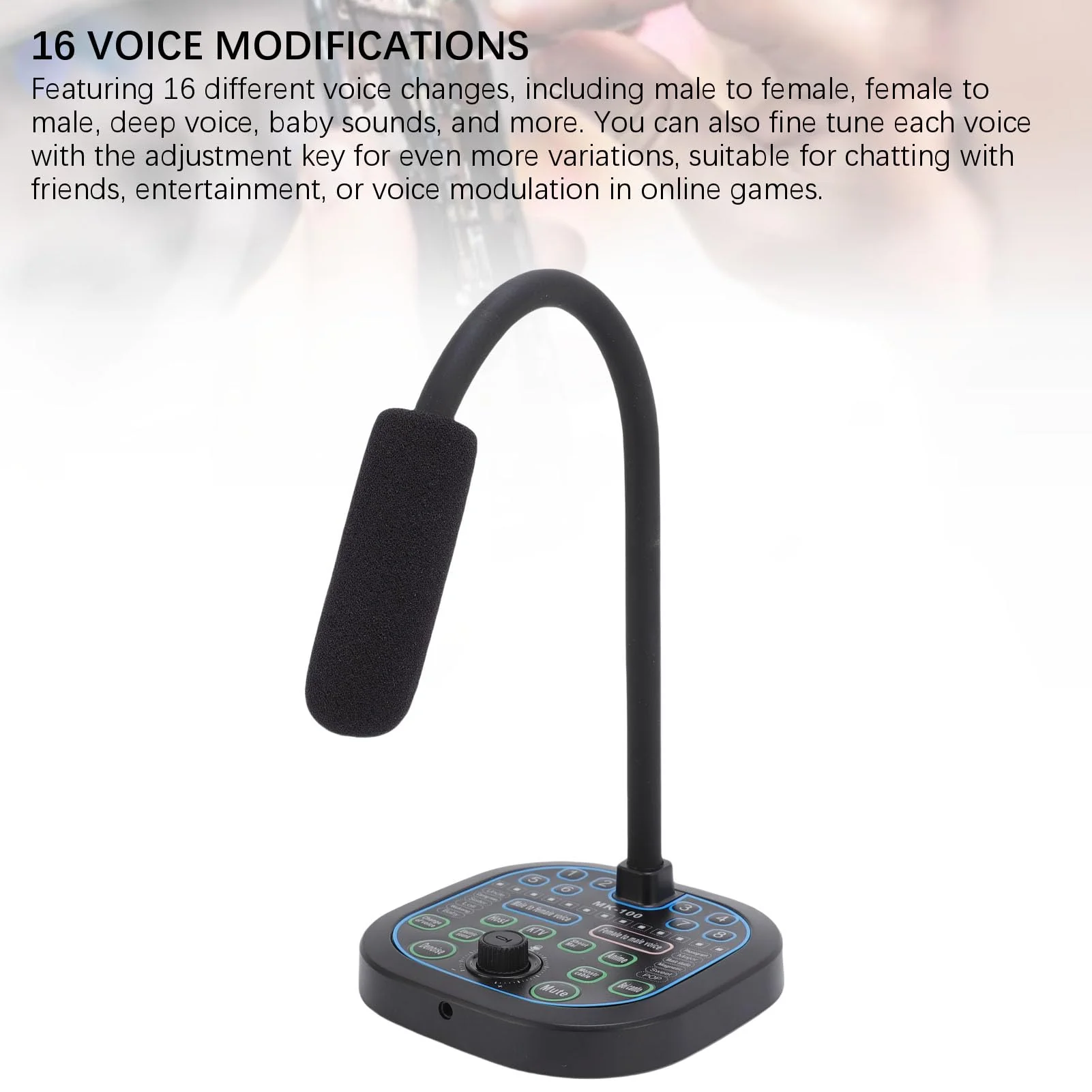 Gugxiom Handheld Voice Changer with 16 Sound Effects, USB Type C 3.5mm Microphone Voice Changer, Voice DisguiserCompatible for PC, Phone & Gaming - Image 3