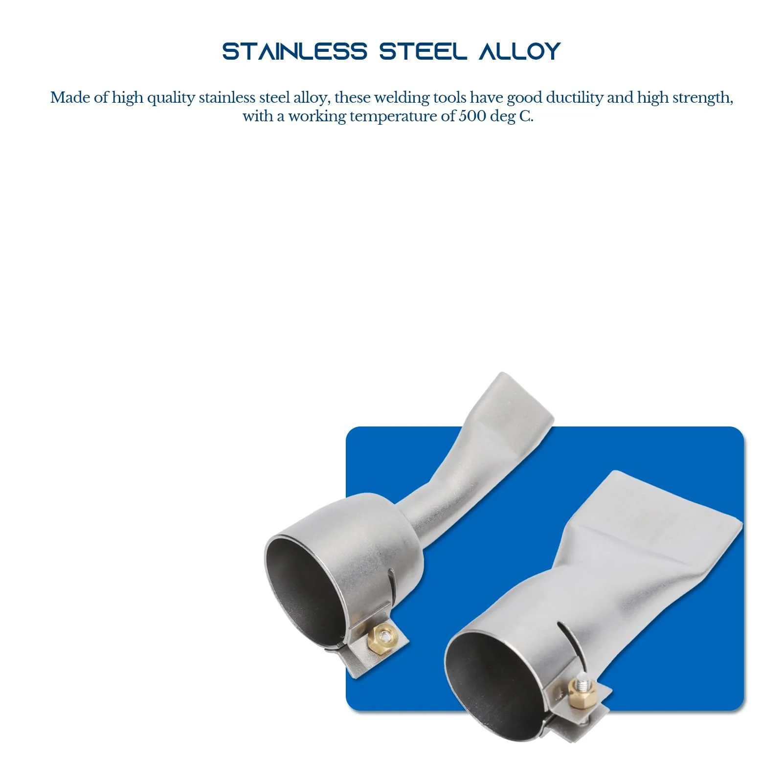 Gugxiom Pack of 2 Nozzles, Stainless Steel Nozzles, 20 mm Small and 40 mm Large Tip, Welding Tools for Plastic Heat Gun/Handheld Hot Air Welding Machine - Image 3