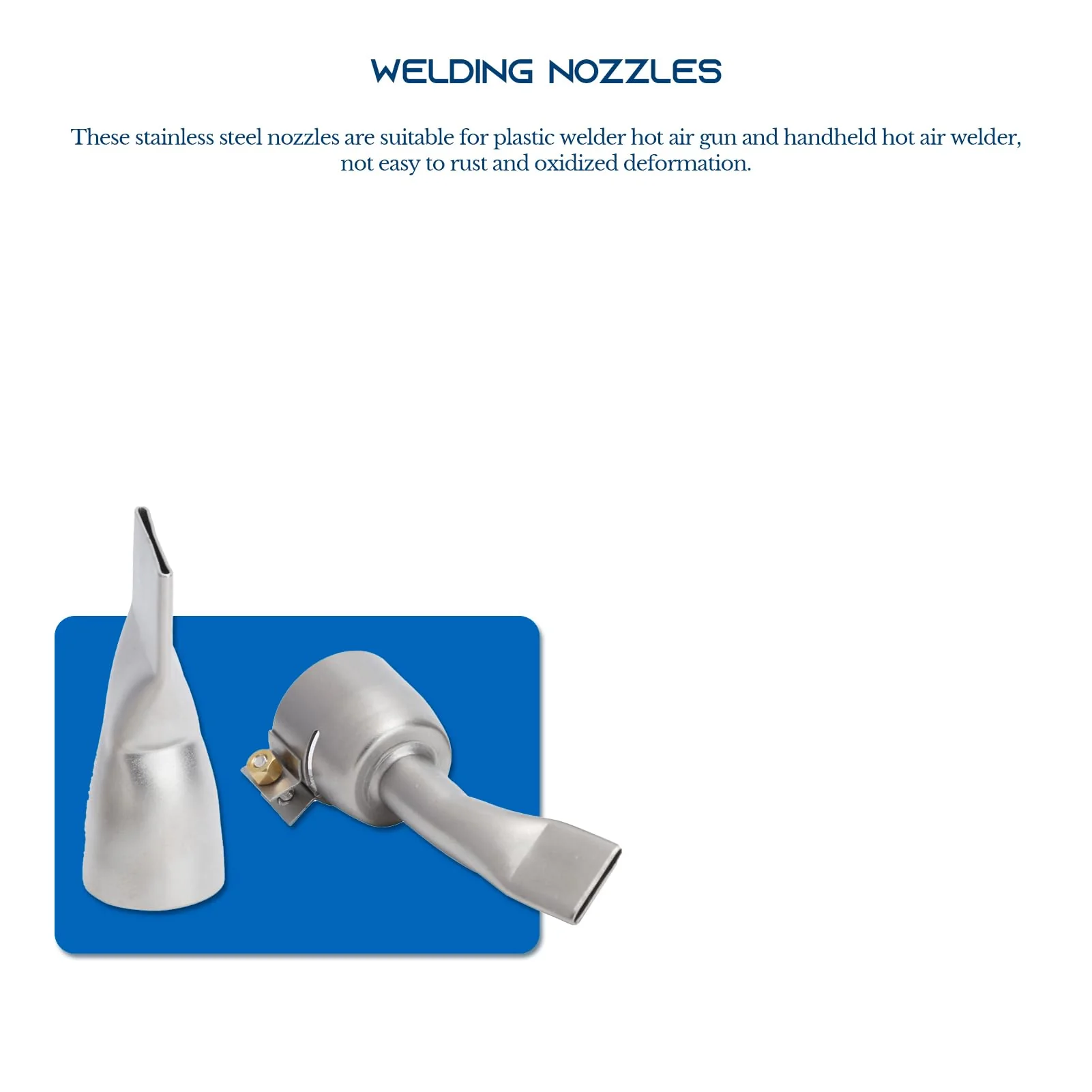 Gugxiom Pack of 2 Nozzles, Stainless Steel Nozzles, 20 mm Small and 40 mm Large Tip, Welding Tools for Plastic Heat Gun/Handheld Hot Air Welding Machine - Image 4