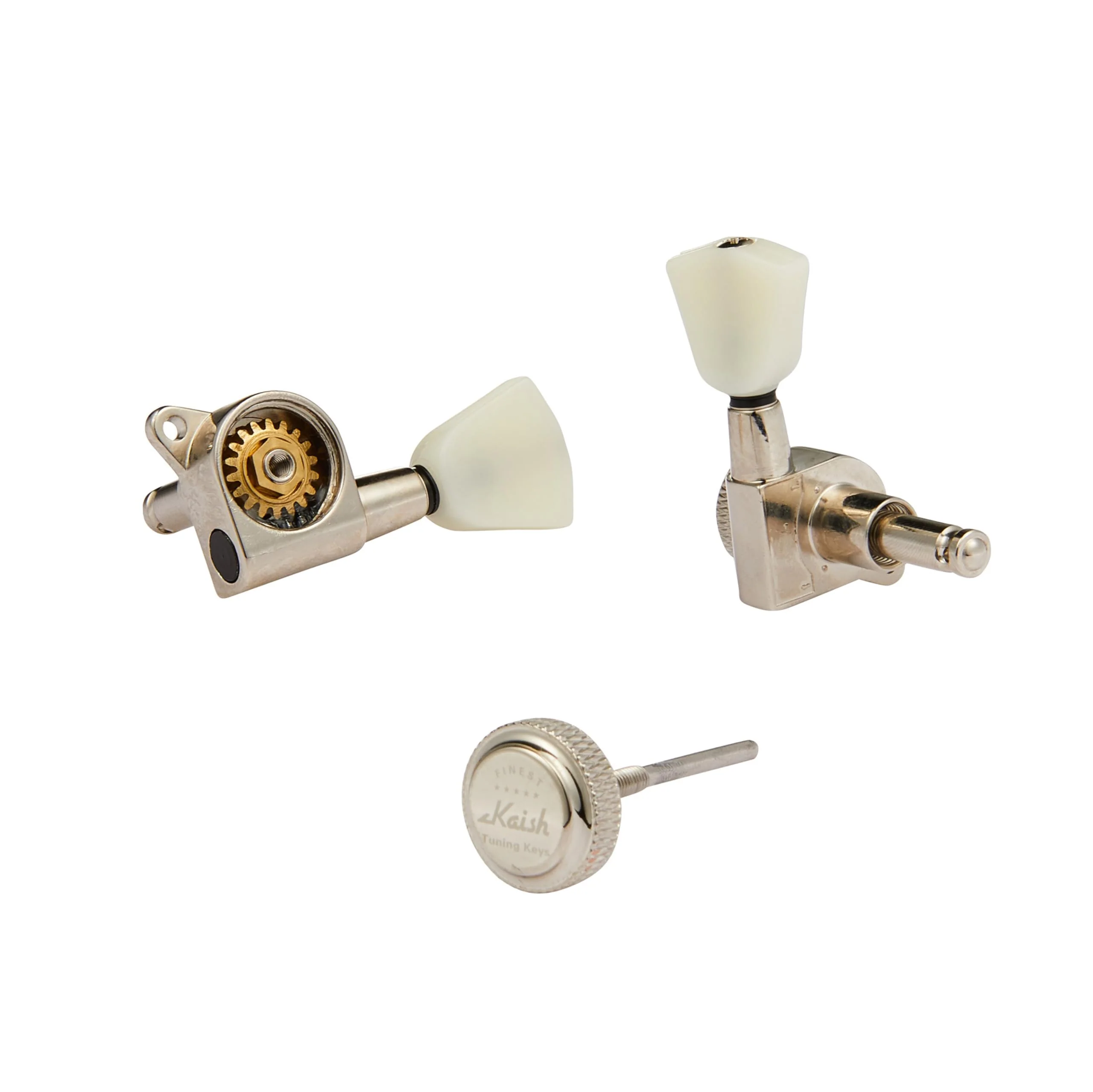 Guitar 3-per-side Locking Tuners 18:1 Locking Tuning Keys Guitar Tuning Machines with Off White Keystone Handle for LP/Les Paul/SG/ES or Acoustic Guitars Nickel - Image 3