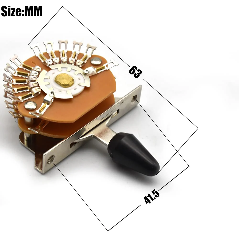 Guitar 5 Way 24 Keys Super Toggle Switch Pickup Selector Super 4-Pole Double Wafer for Strat/Tele Guitars with Black/Ivory/White Tip - Image 2