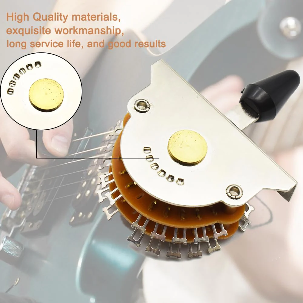 Guitar 5 Way 24 Keys Super Toggle Switch Pickup Selector Super 4-Pole Double Wafer for Strat/Tele Guitars with Black/Ivory/White Tip - Image 5