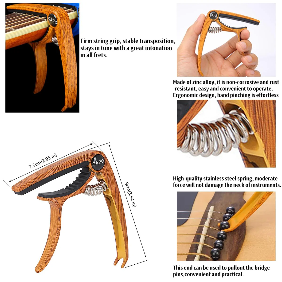 Guitar Accessories Gifts for Men - 1 Bass/Ukulele/Electric Guitar Phone Holder for Live Broadcast Video Recording,1 Guitar Capo With Free Picks Holder+Capo+12 Picks - Image 4