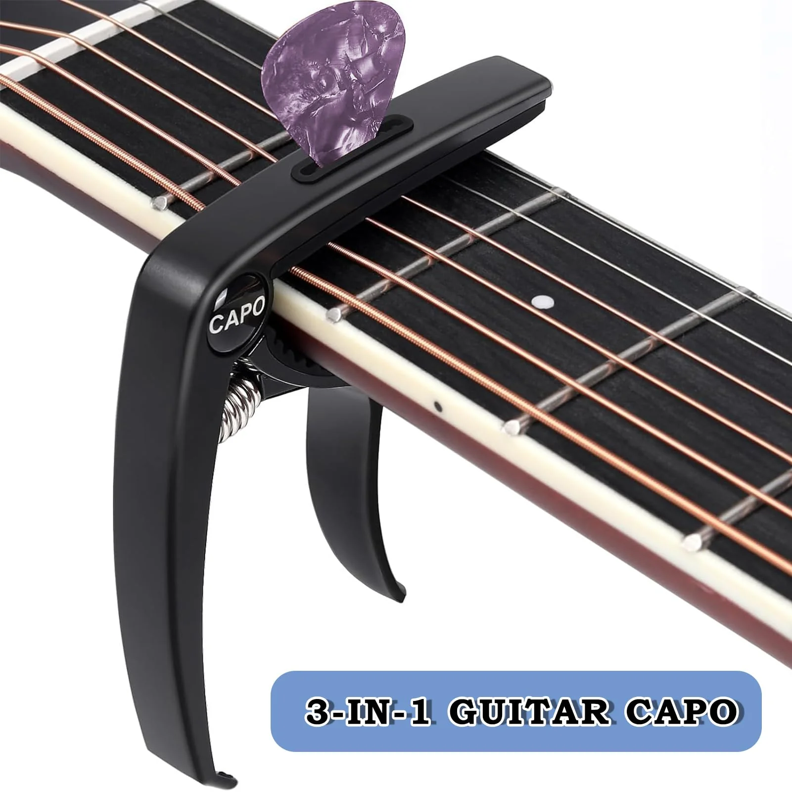 Guitar Accessories Kit gifts,Guitar Capo,Strap,Picks,Guitar pick holder bag,picks box,Phone Clip,Accessories for Acoustic,Bass, Electric & Ukulele - Image 2