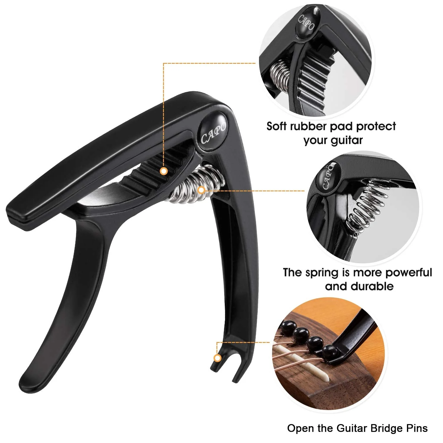 Guitar Accessories Set 10 Pieces Guitar Tool Kit Including Guitar Capo, Tuner, String Winder, Guitar Strap, Guitar Picks, Guitar Bones Pick Holder for acoustic electric guitar player 10 Pcs - Image 4