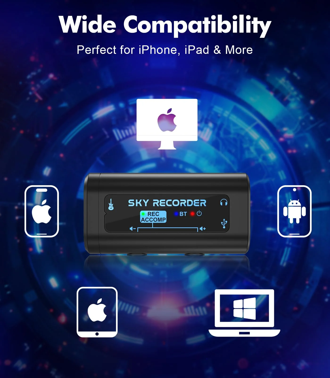 Guitar Audio Interface Pocket Internal Recording Sound Card with Bluetooth, Internal Sound Card, Compatible with iPhone, Mac, Laptop, Android—Plug & Play for Recording, Streaming, Playing - Image 5
