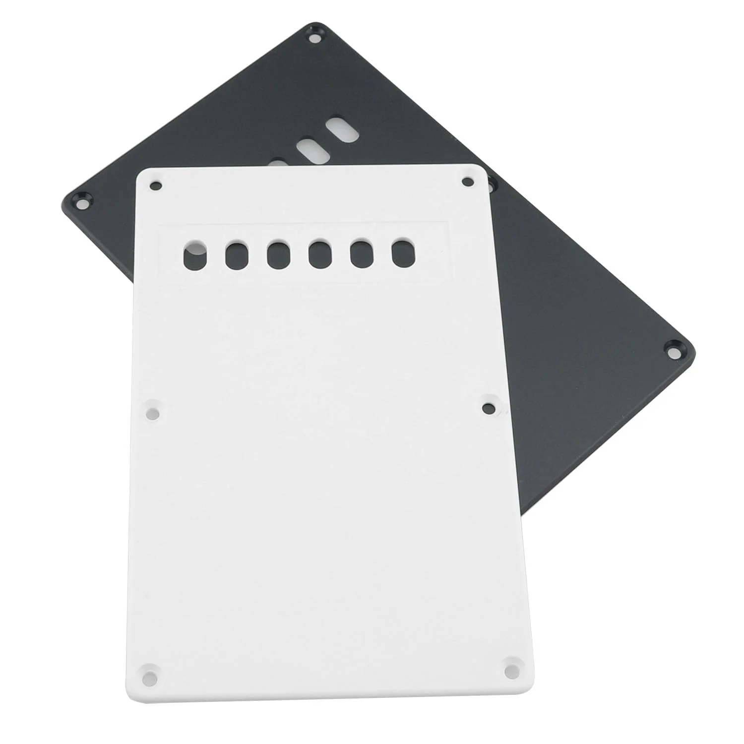 Guitar Back Plate DGBRSM 2pcs Pickguard Tremolo Cavity Cover Backplate with Screws Suitable for SQ, ST Series Electric Guitar Rear Cover (Black, White) - Image 3