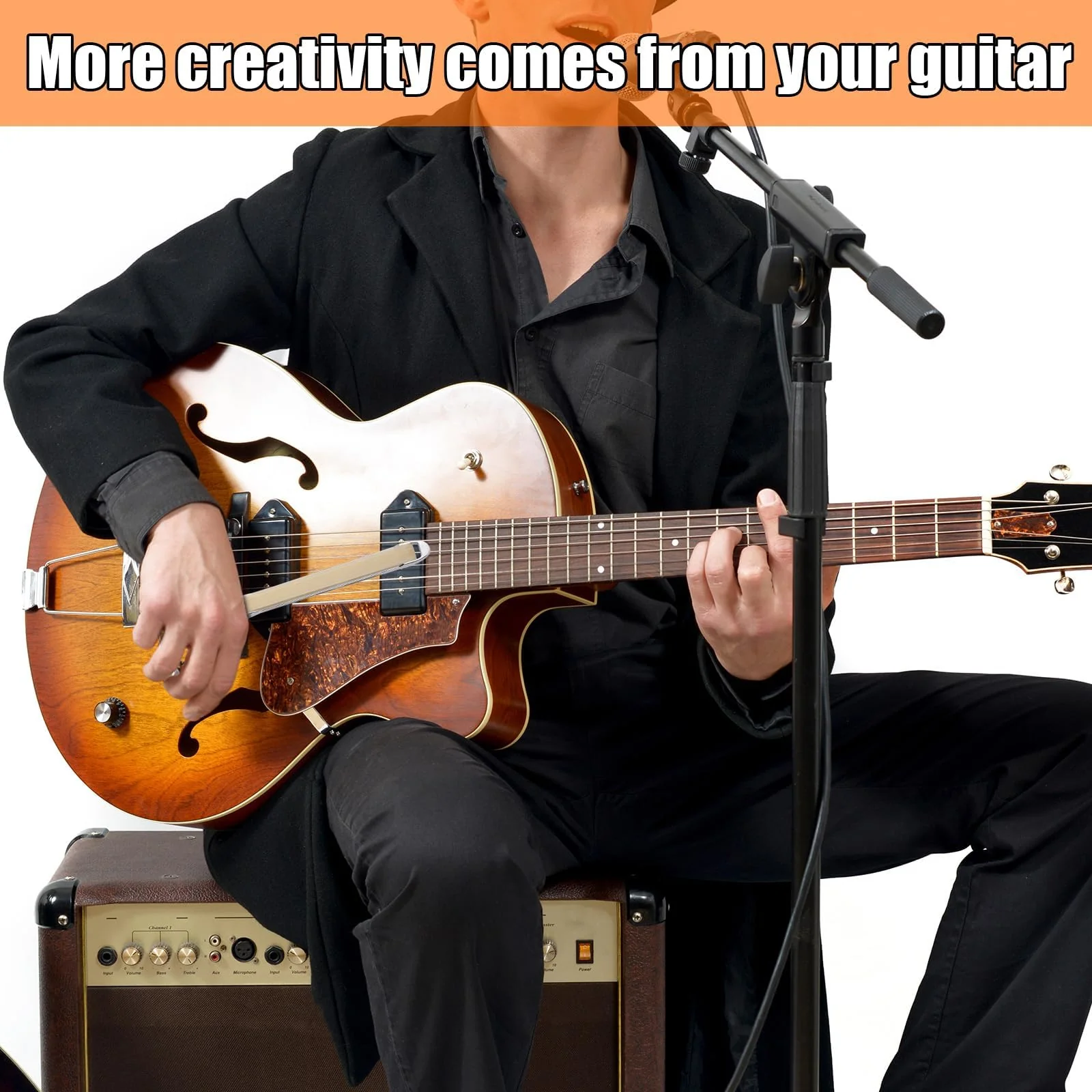 Guitar Bow Kit, 2-in-1 Horsehair Aluminum Alloy Guitar Bow Pick with Rosin Sandpaper Cloth Fun Acoustic Instrument Playing Tools Create Violin & Cello Sounds Creative Gift for Music Lover - Image 7