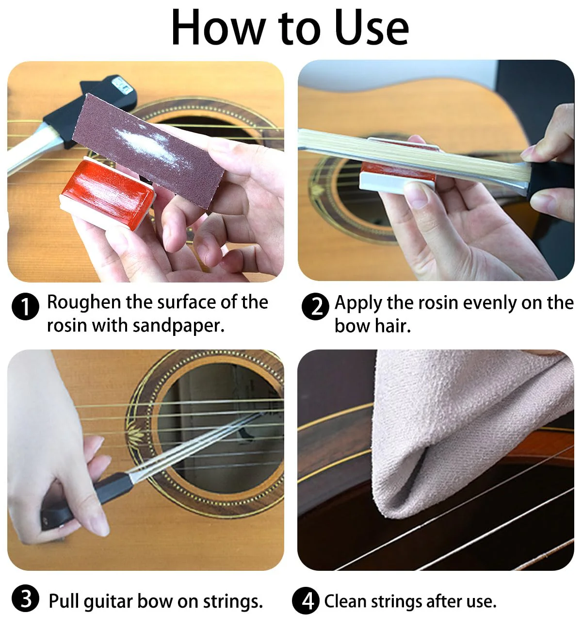 Guitar Bow - Makes Your Guitar a Cello/Violin - 2-in-1 Bow and Pick Fun and Creative Tools for Acoustic Guitar Steel Stringed Instrument - Image 2