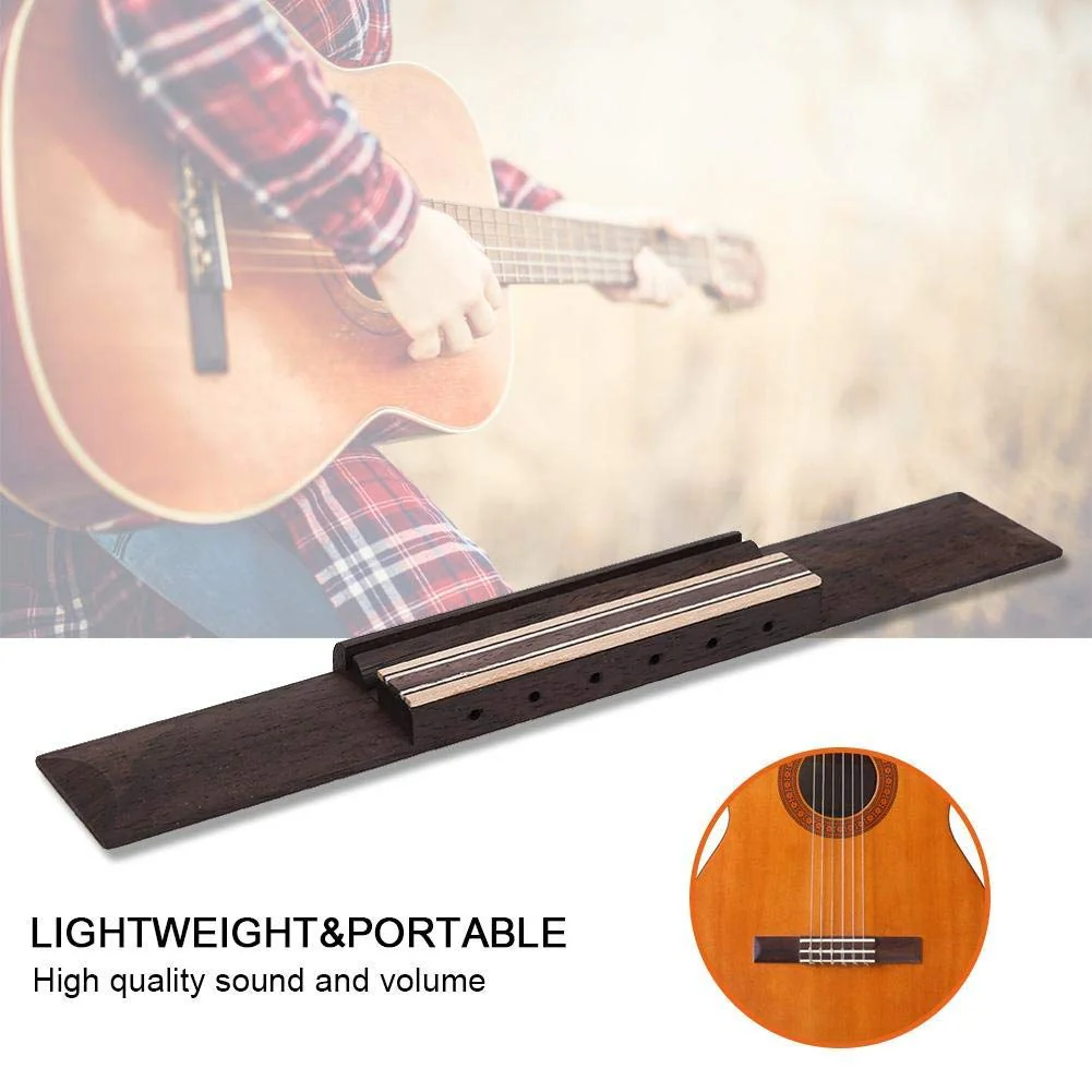 Guitar Bridge Kit, Wooden Classical Bridge Bone Guitars Nut Saddle Replacement - Image 3