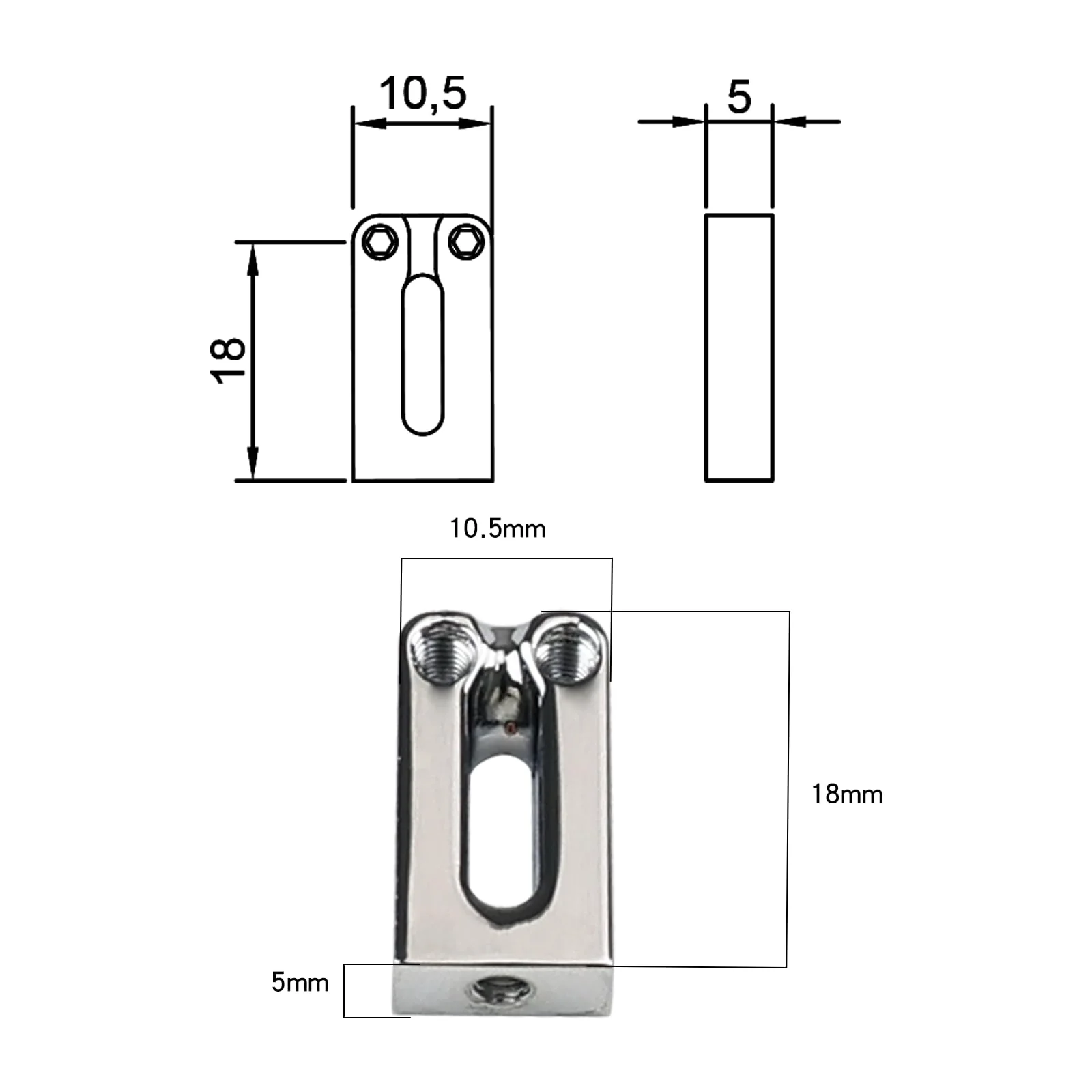 Guitar Bridge Saddles 10.5mm Zinc Alloy Electric Guitar Saddles Guitar Tremolo Bridge Saddles for Fender Strat St Tele Telecaster 6 String Electric Guitar Replacement Parts (Bright Chrome） Chrome Light - Image 6