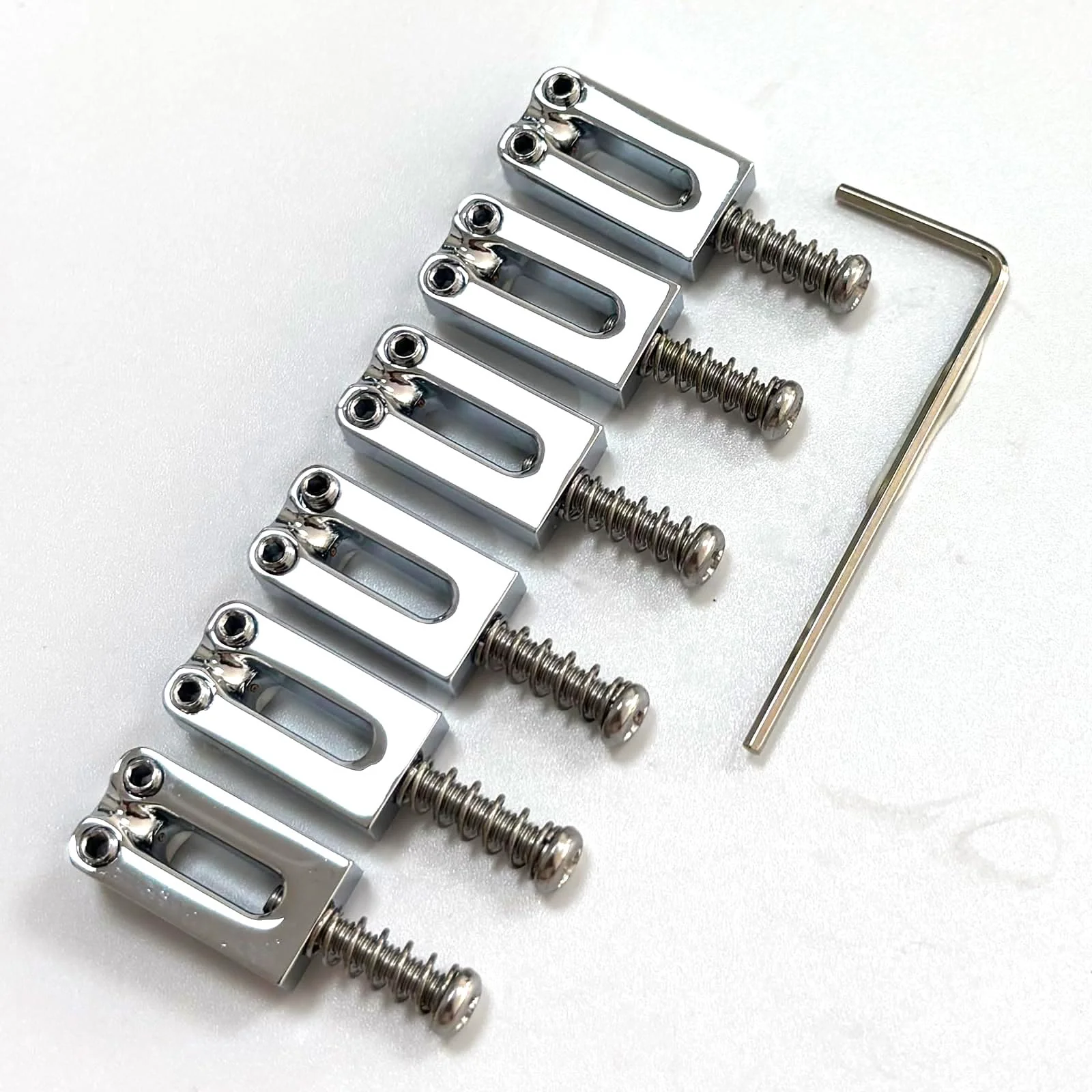 Guitar Bridge Saddles 10.5mm Zinc Alloy Electric Guitar Saddles Guitar Tremolo Bridge Saddles for Fender Strat St Tele Telecaster 6 String Electric Guitar Replacement Parts (Bright Chrome） Chrome Light - Image 7